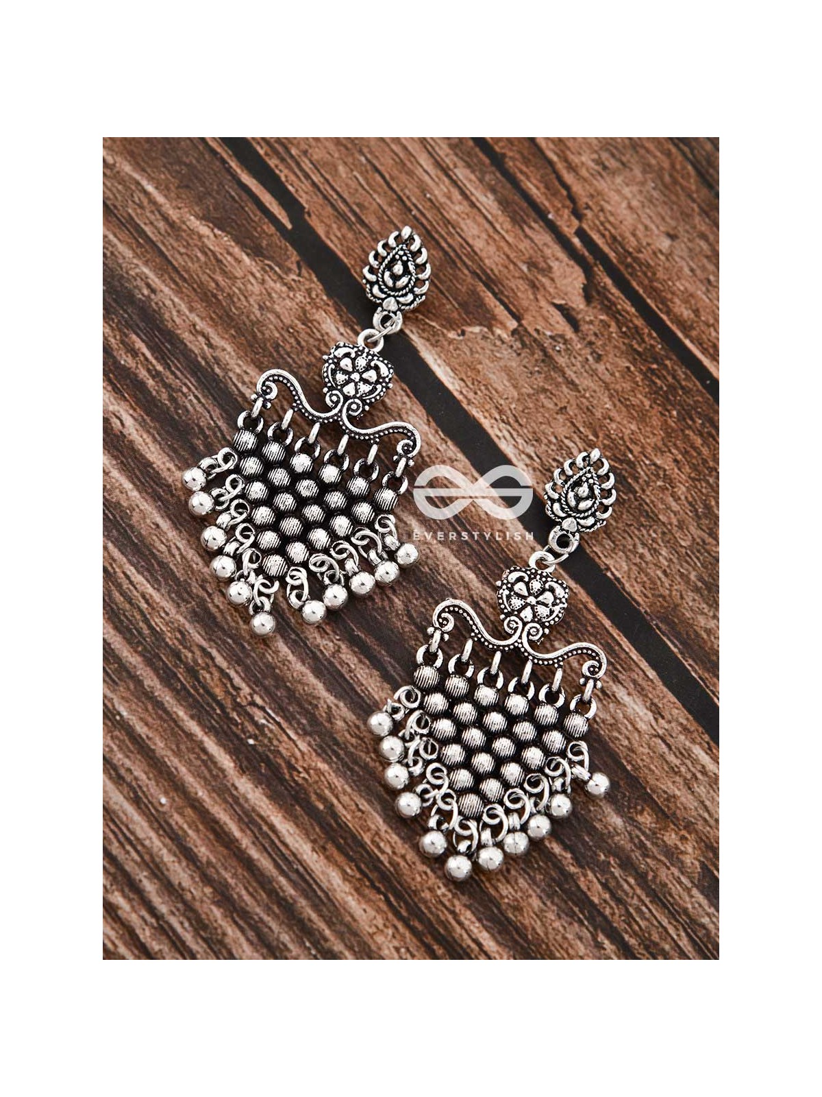 A Bohemian Mesh - Oxidised Boho Earrings