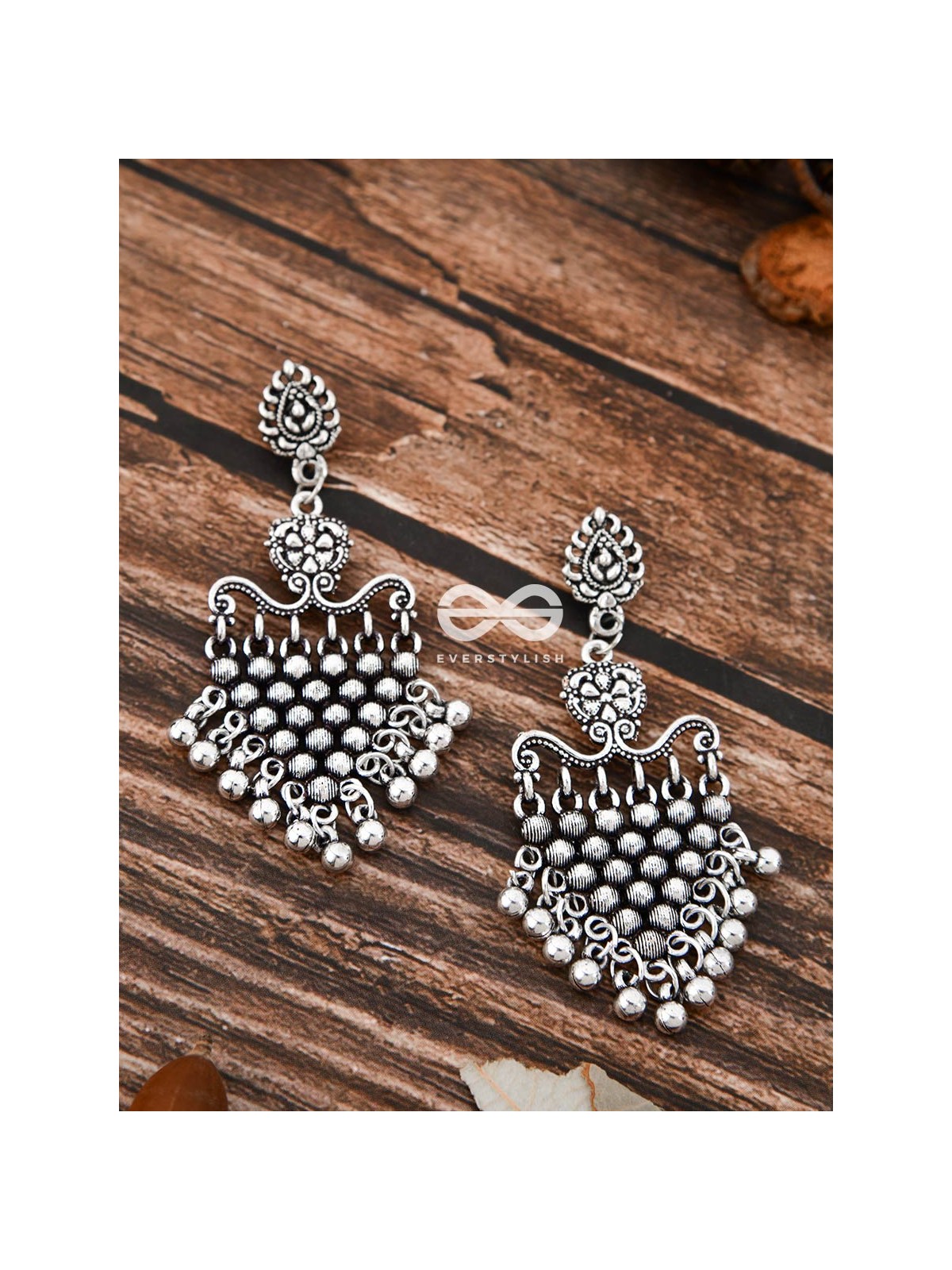 A Bohemian Mesh - Oxidised Boho Earrings