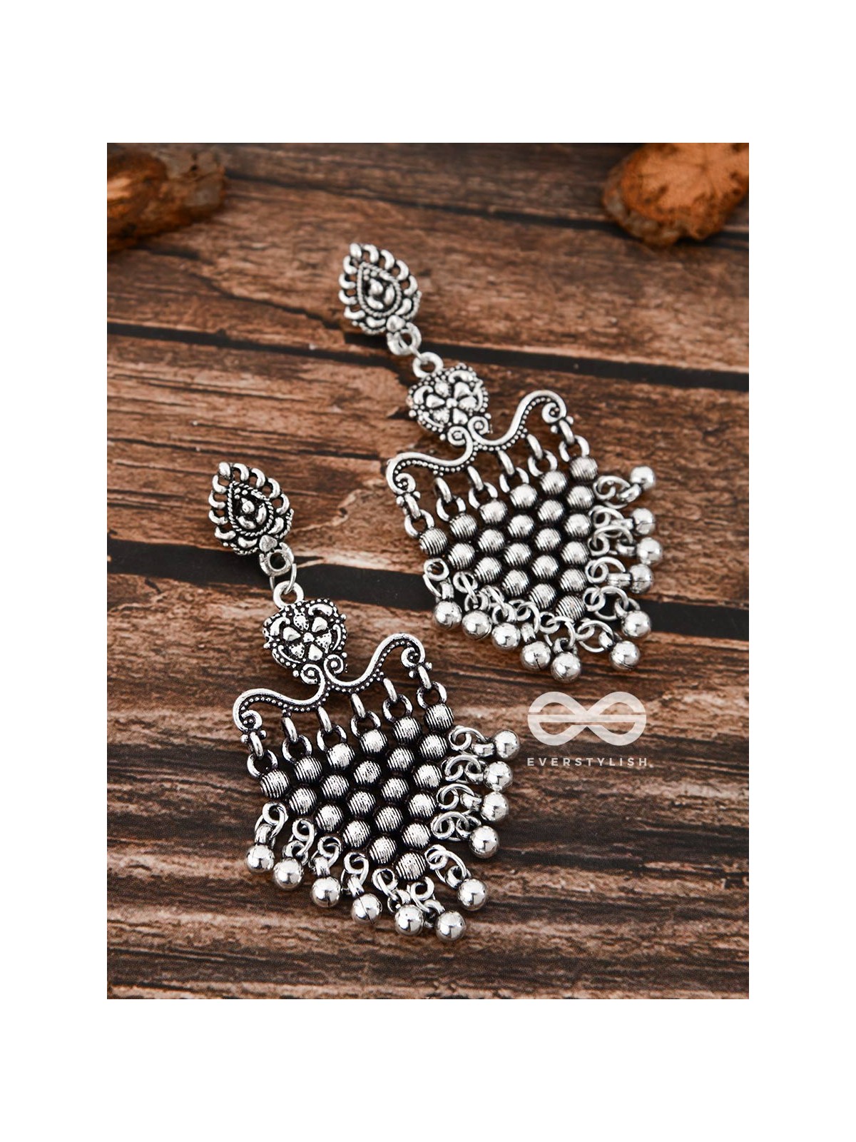 A Bohemian Mesh - Oxidised Boho Earrings