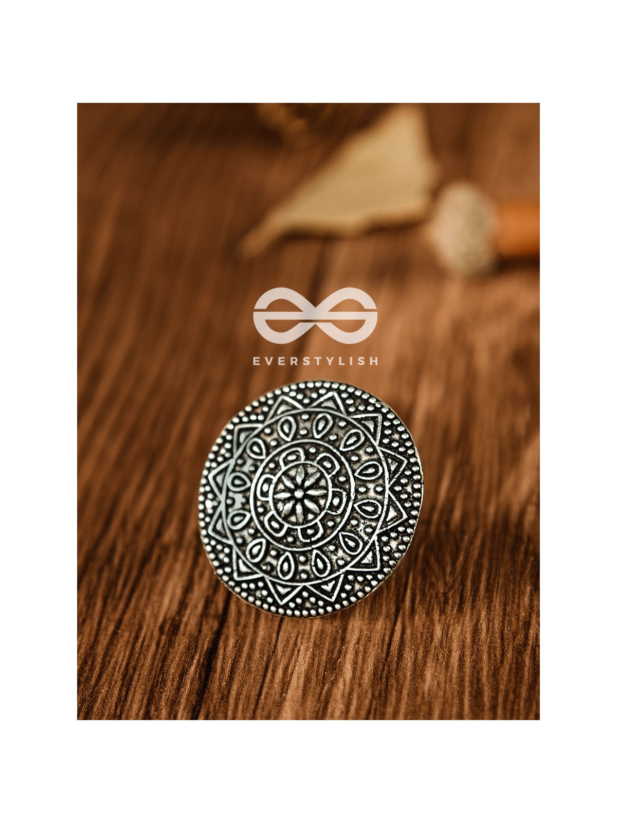 The Aztec Emblem - Oxidised Boho Ring