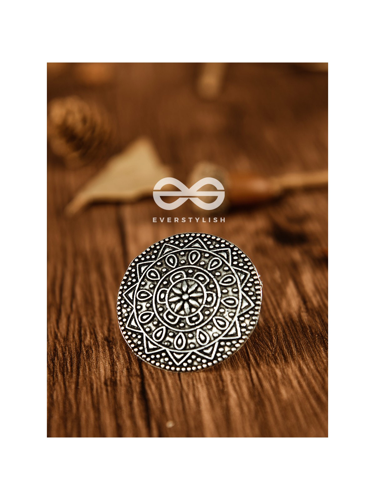 The Aztec Emblem - Oxidised Boho Ring
