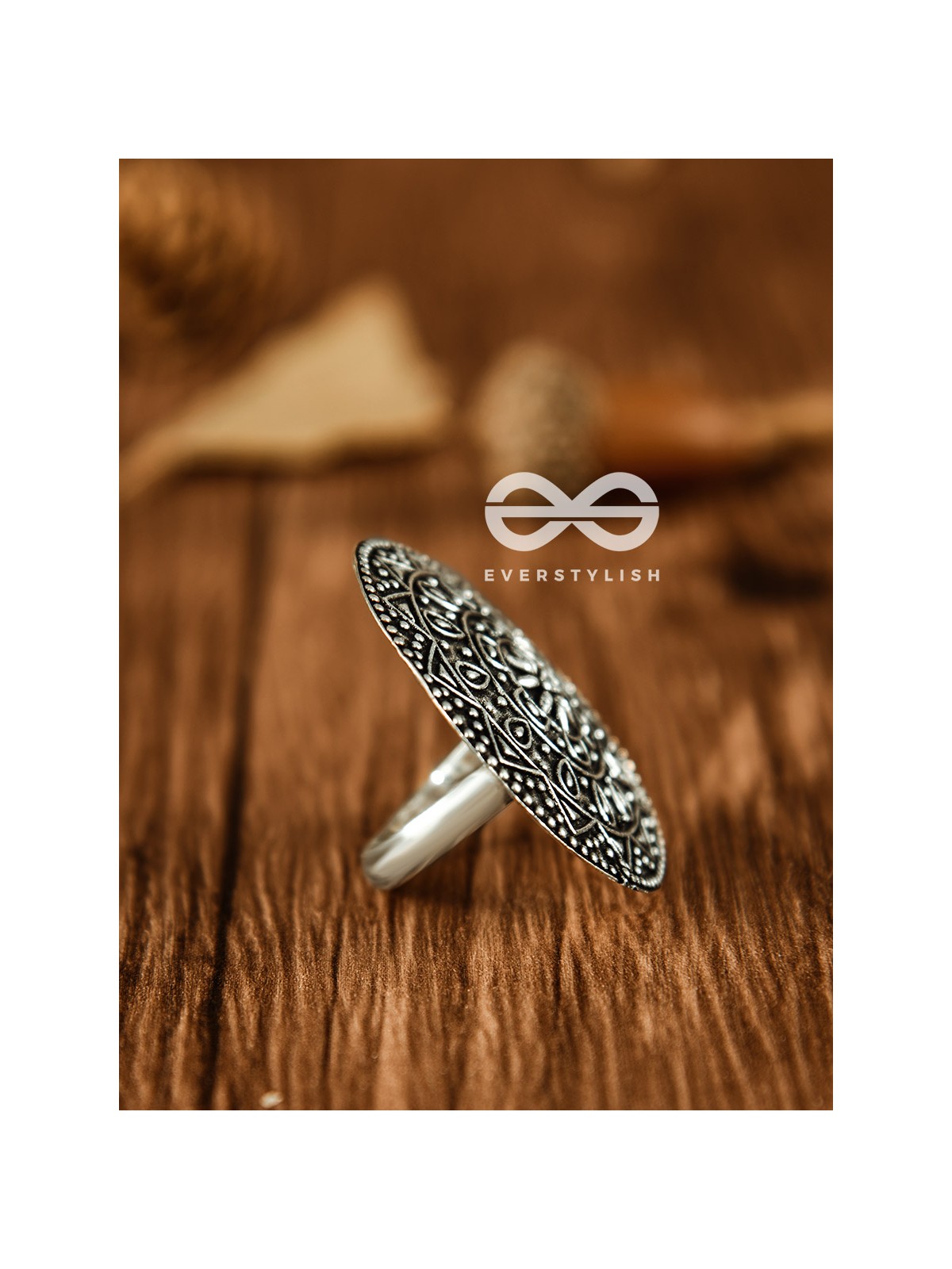 The Aztec Emblem - Oxidised Boho Ring