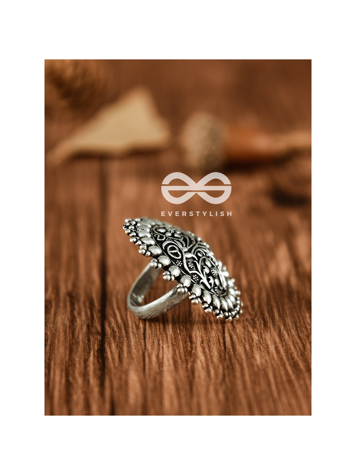 The Nature Connect - Oxidised Boho Ring
