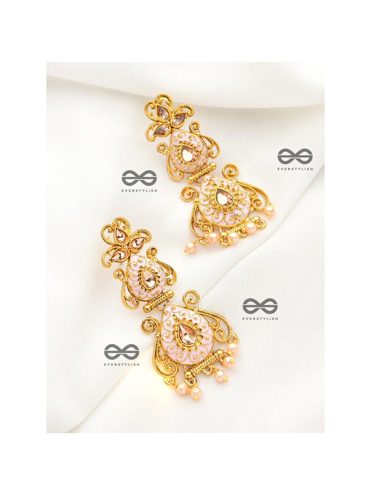 The Marvellous Meenakari Collection - Kiara Earrings - Pink