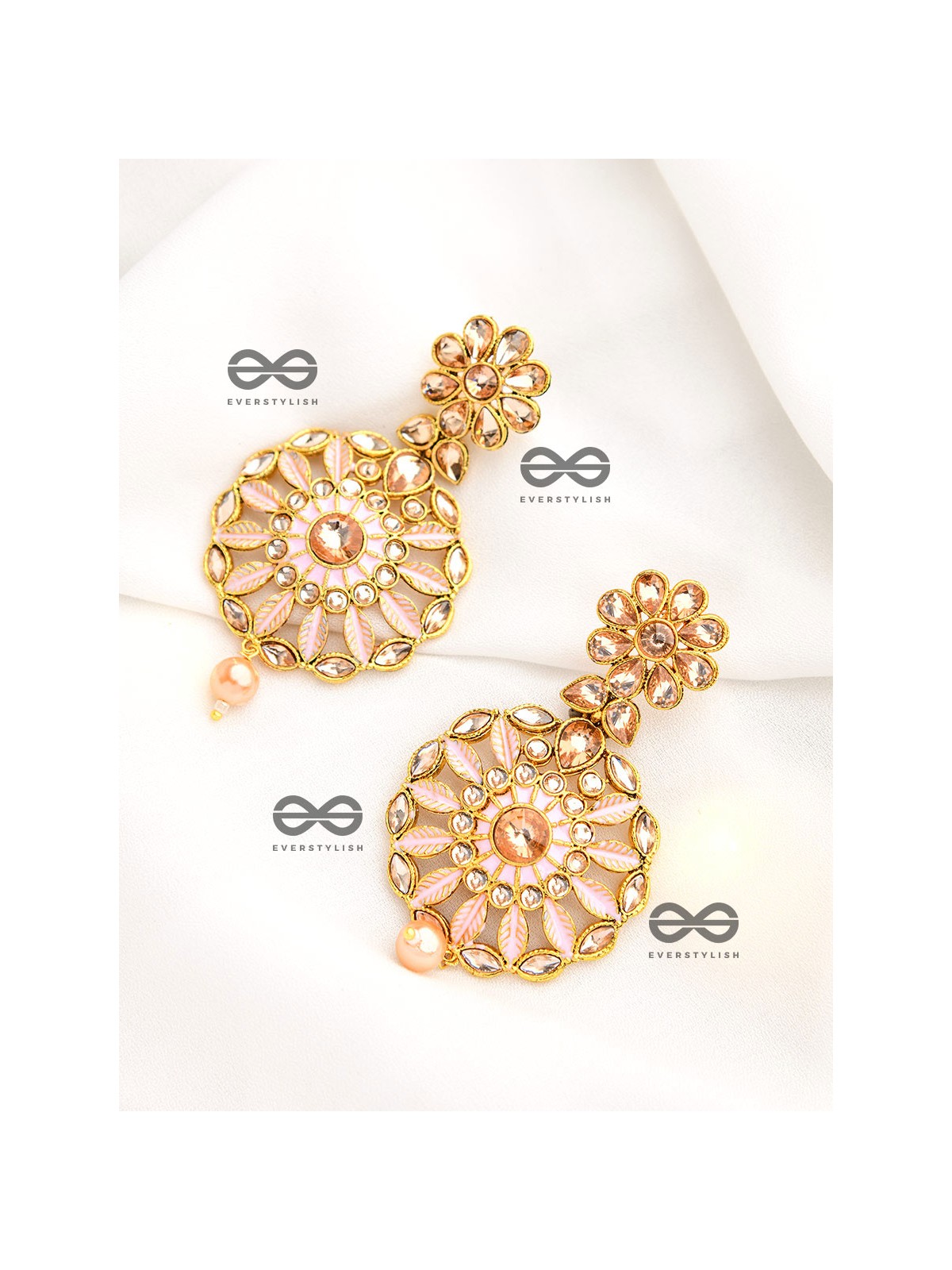 The Marvellous Meenakari Collection - Kriti Earrings - Pink