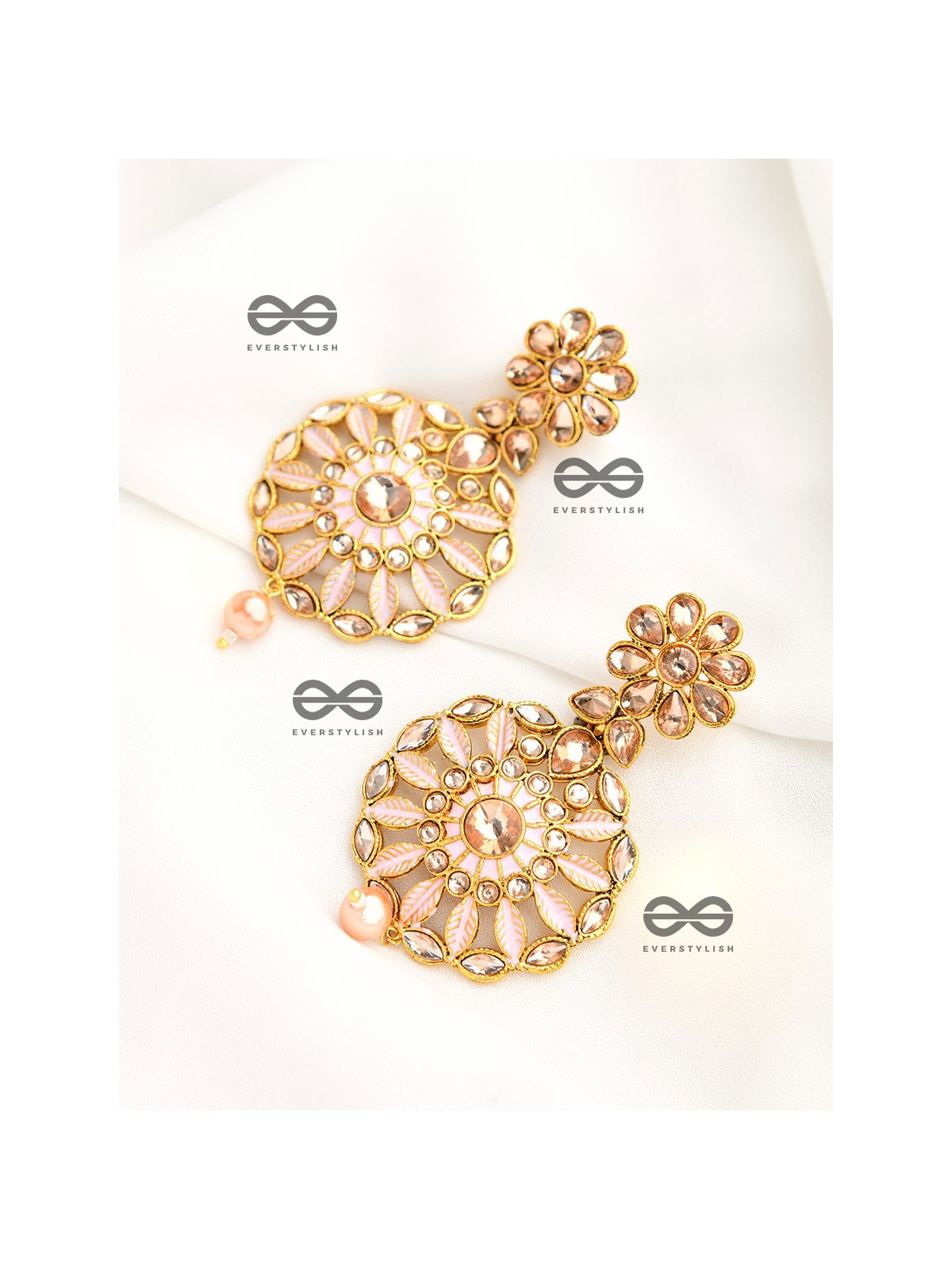 The Marvellous Meenakari Collection - Kriti Earrings - Pink