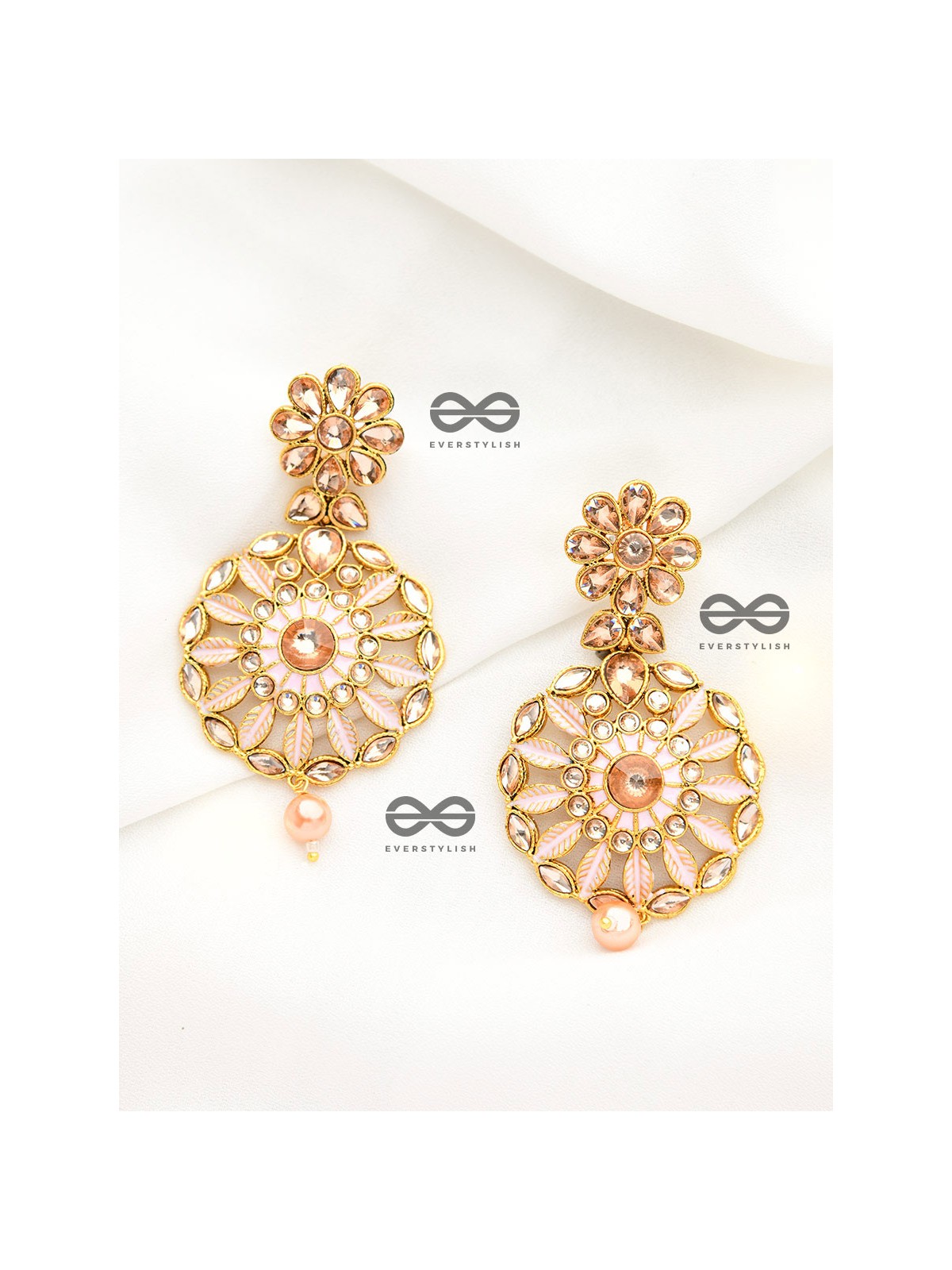 The Marvellous Meenakari Collection - Kriti Earrings - Pink