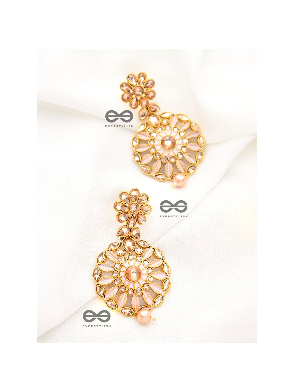 The Marvellous Meenakari Collection - Kriti Earrings - Pink