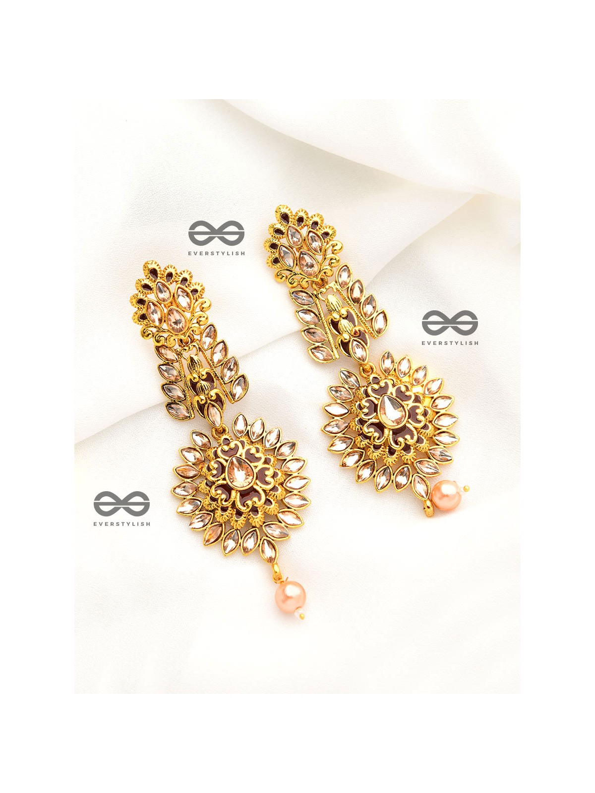 The Marvellous Meenakari Collection - Vaani Earrings - Charcoal Black