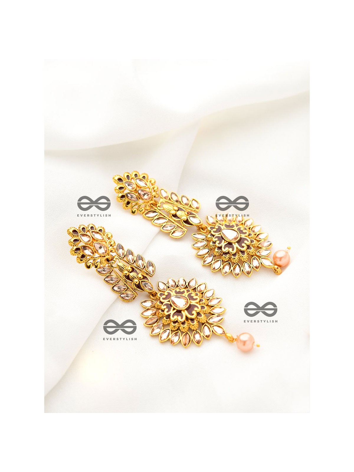 The Marvellous Meenakari Collection - Vaani Earrings - Charcoal Black