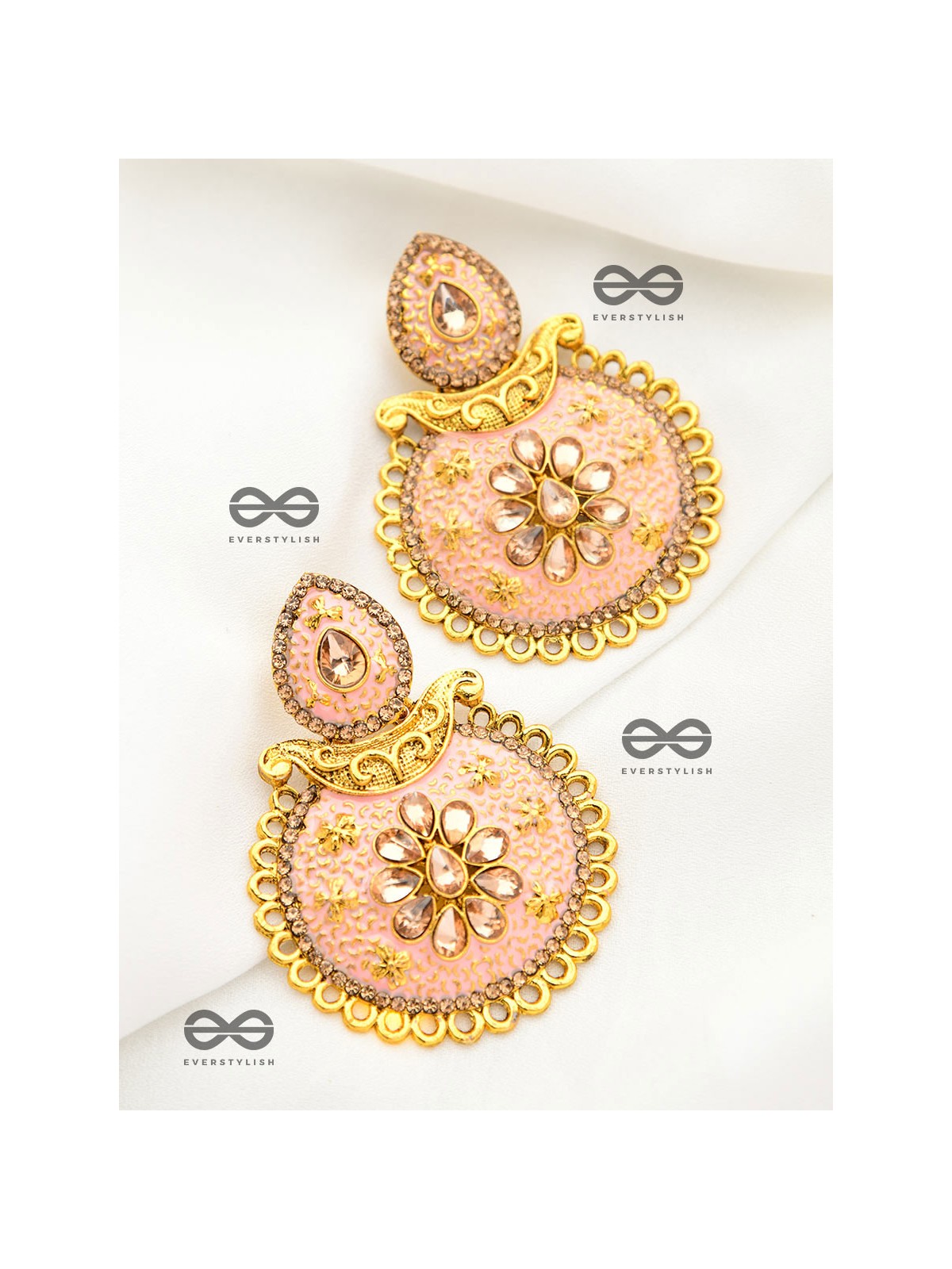 The Marvellous Meenakari Collection - Misha Earrings - Pink