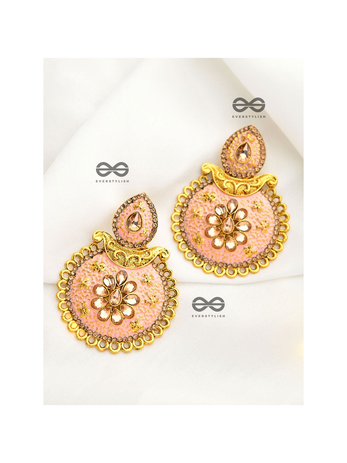 The Marvellous Meenakari Collection - Misha Earrings - Pink