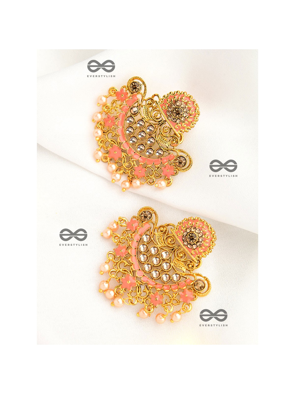 The Marvellous Meenakari Collection - Avani Earrings - Coral