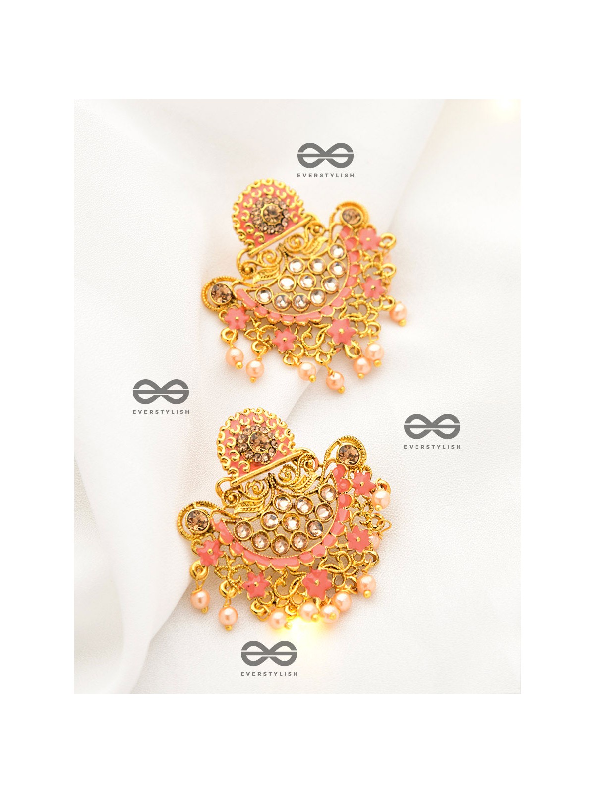The Marvellous Meenakari Collection - Avani Earrings - Coral
