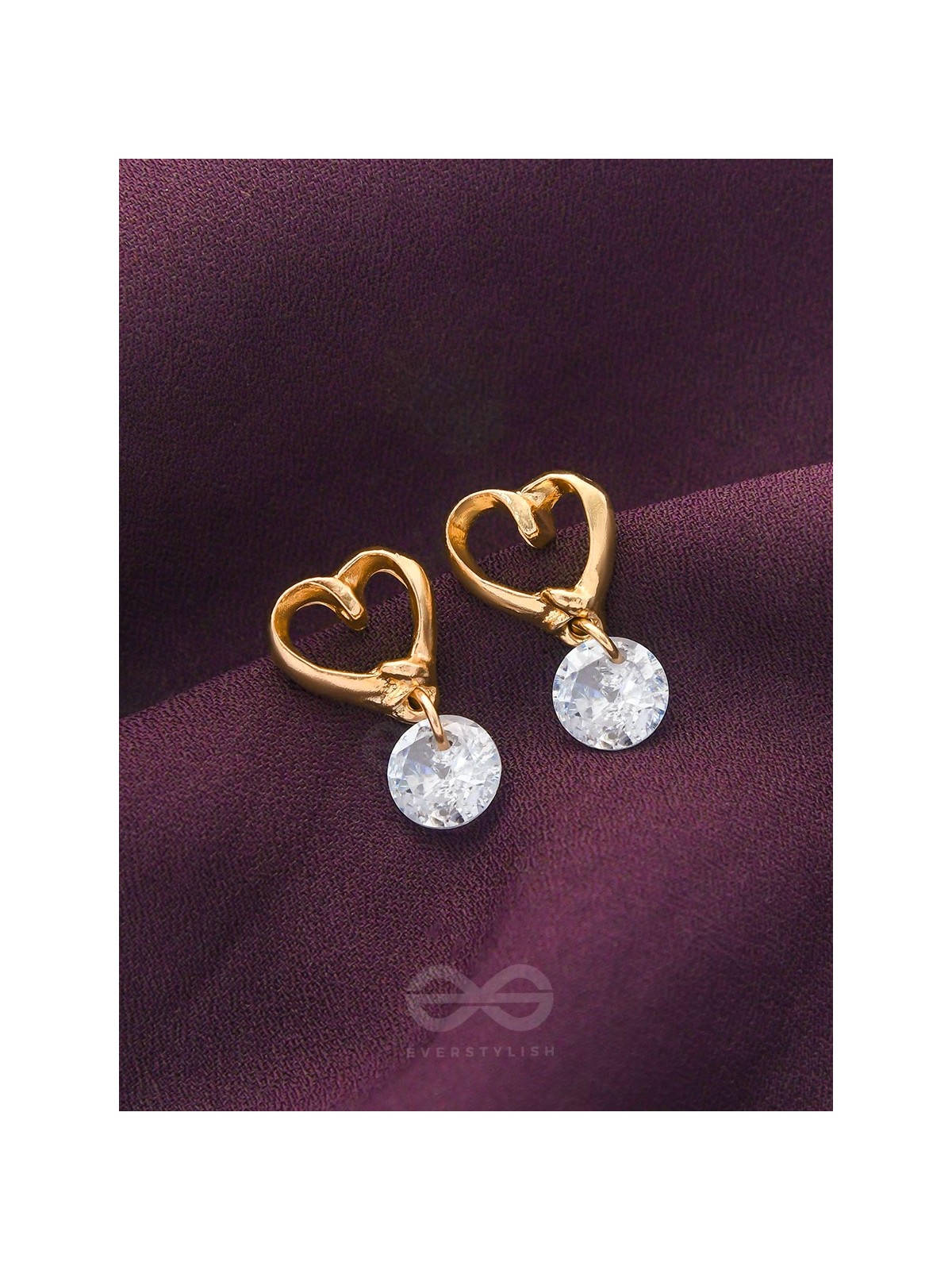 Entangled Heart Crystal Drop Earrings