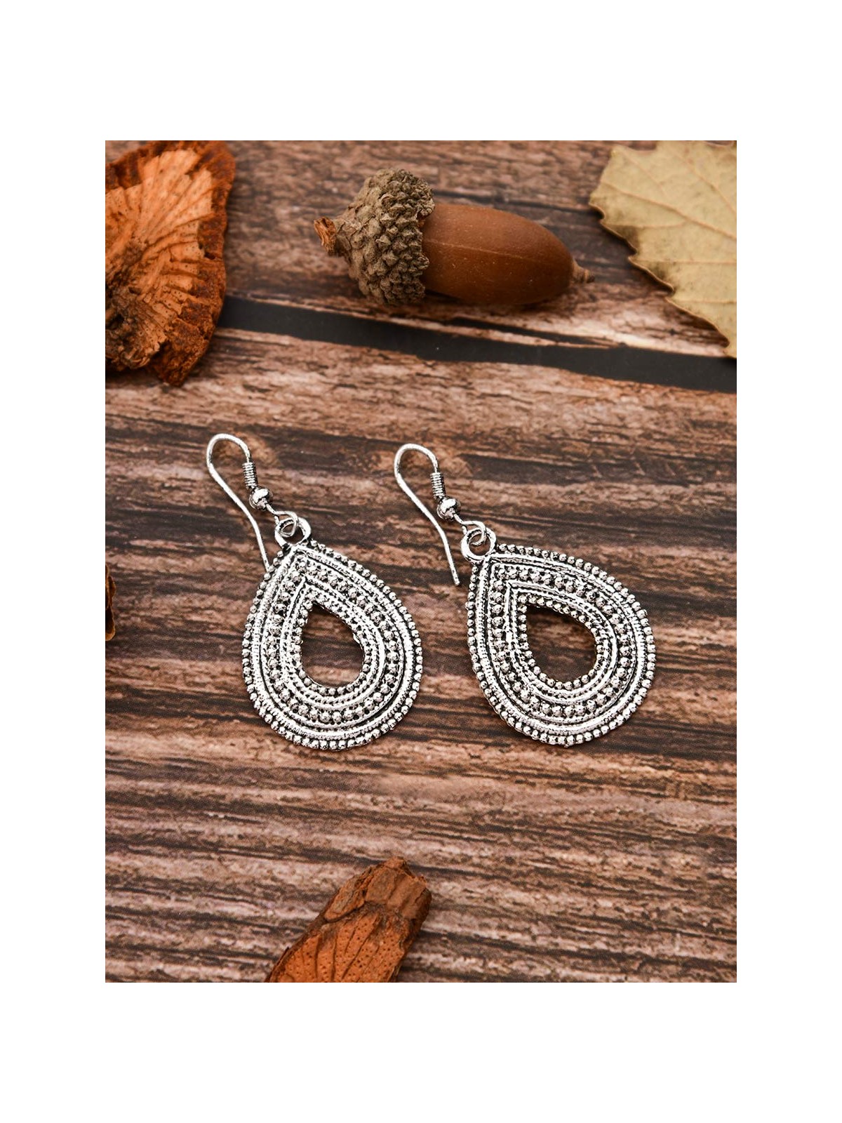 The Oxidised Droplet - Tiny Trinket Earrings - Silver