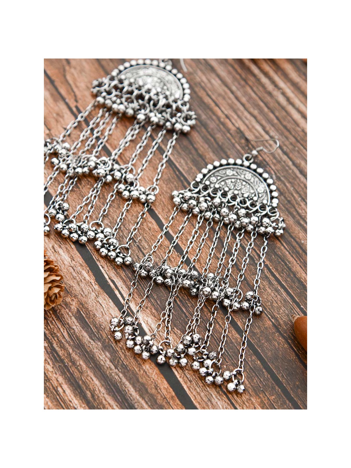 The Motif Moon Statement-Makers - Oxidised Boho Earrings