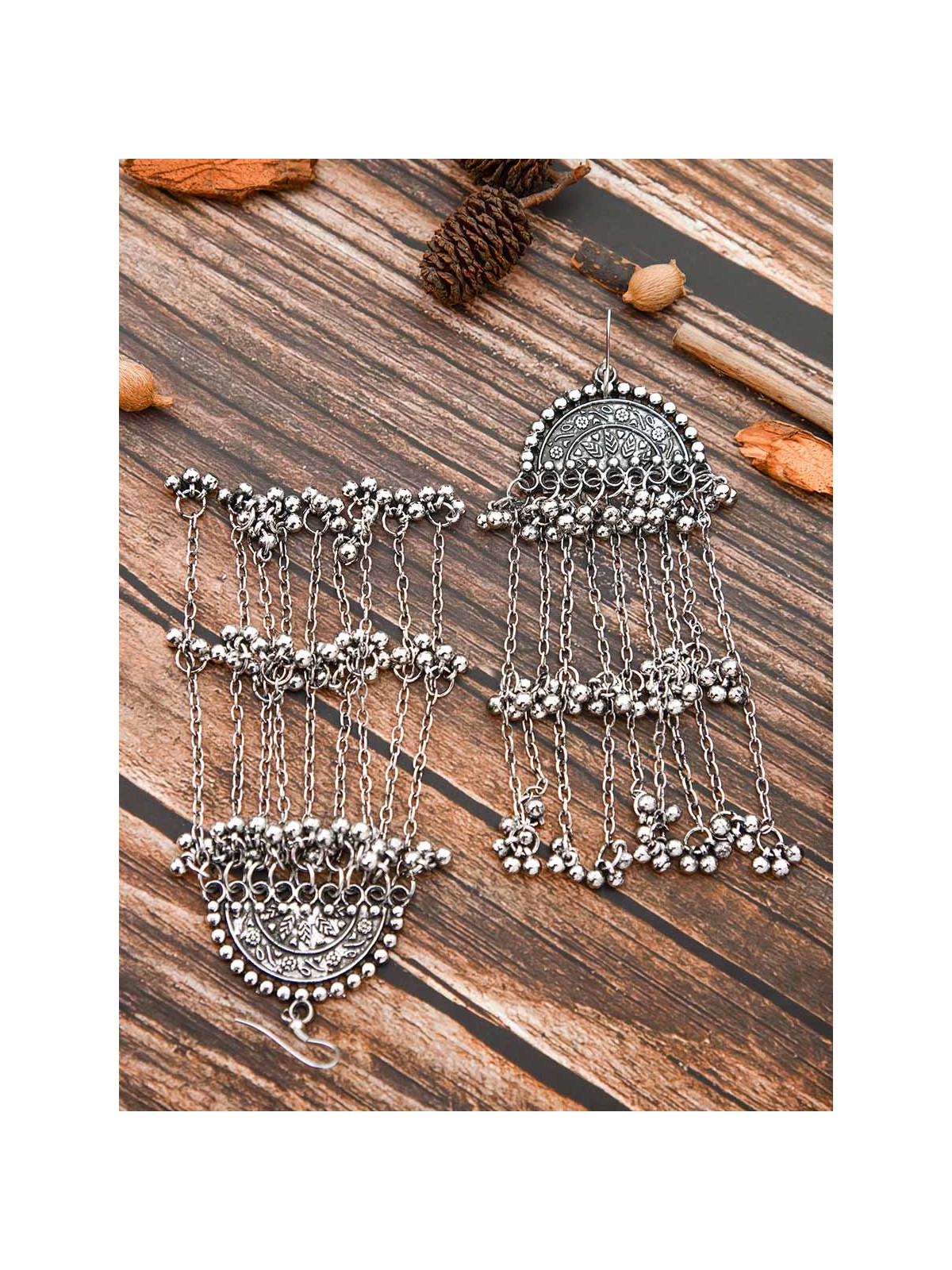 The Motif Moon Statement-Makers - Oxidised Boho Earrings