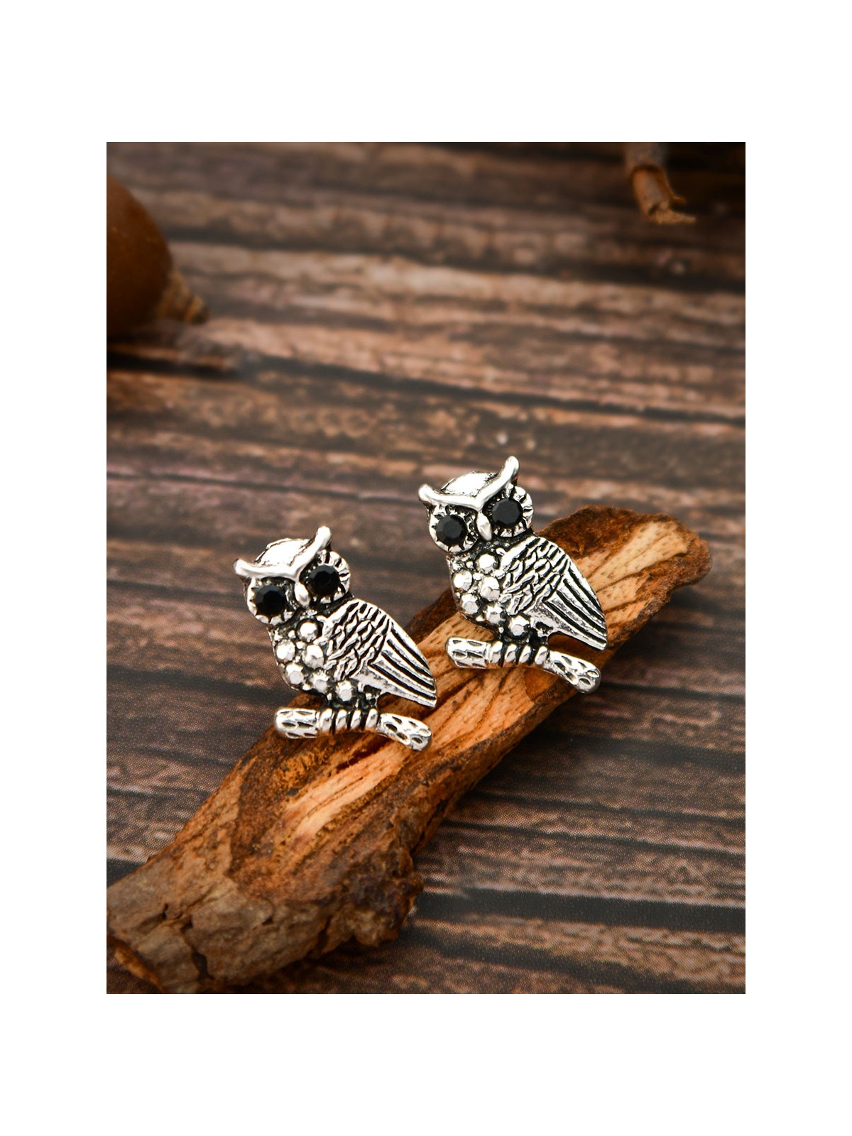 The Owl on a Branch - Tiny Trinket Earrings