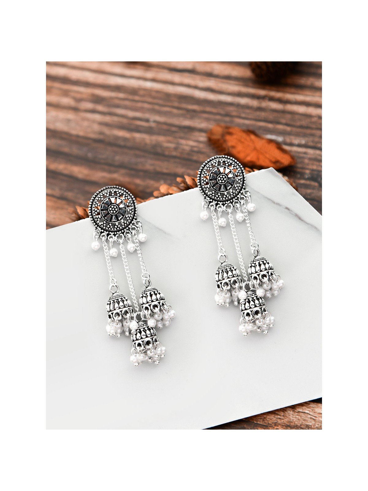 An Intricate Delight - Triple Boho Jhumkis