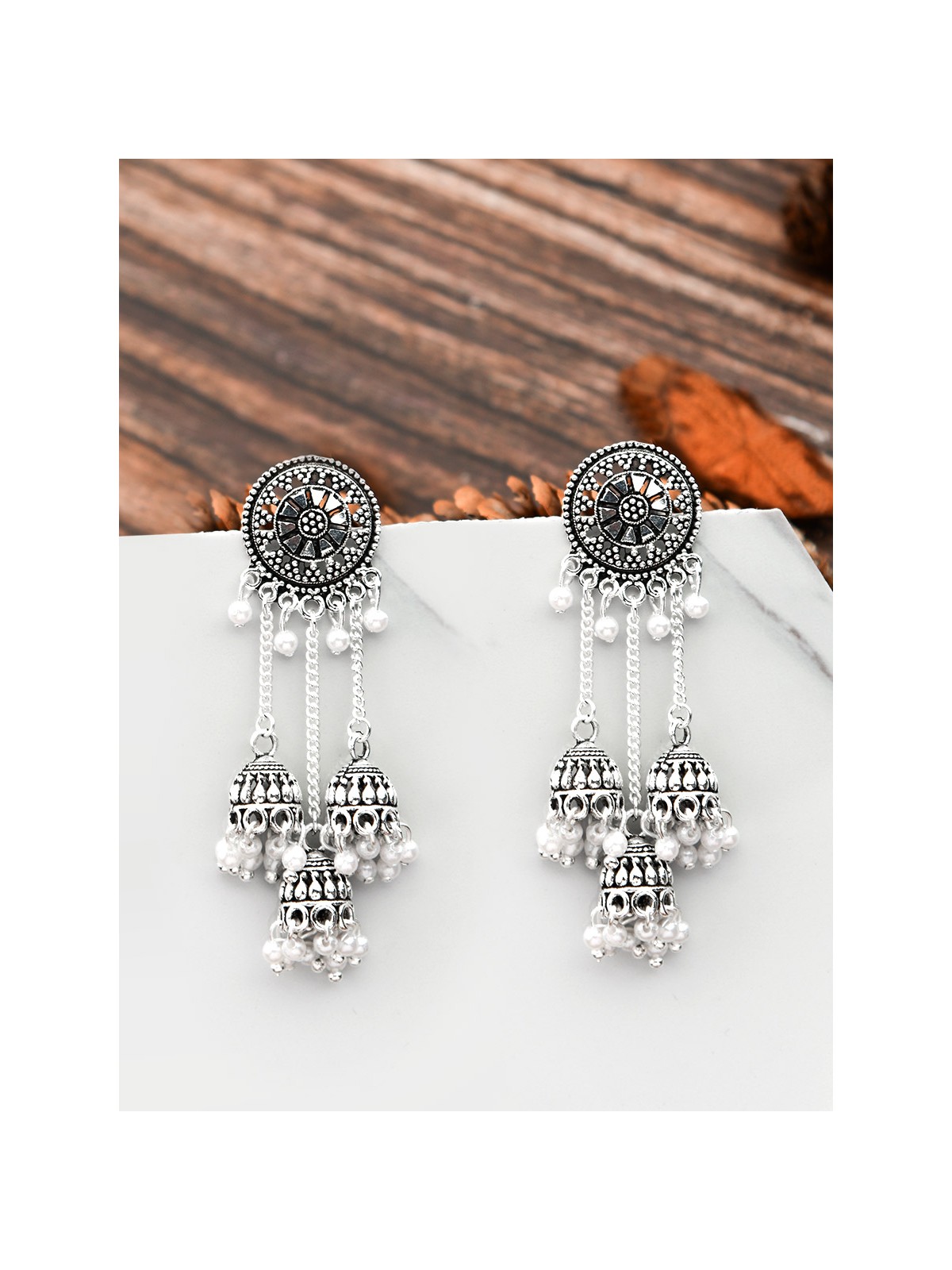 An Intricate Delight - Triple Boho Jhumkis