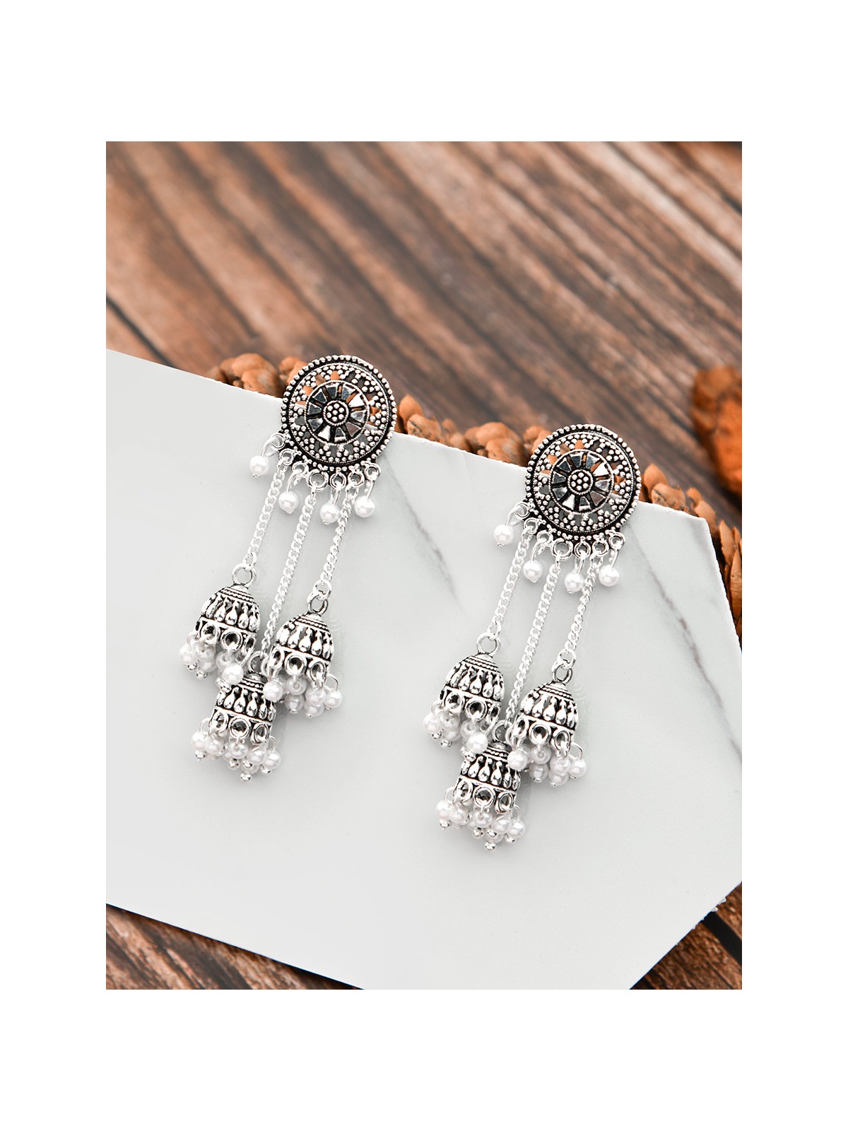 An Intricate Delight - Triple Boho Jhumkis