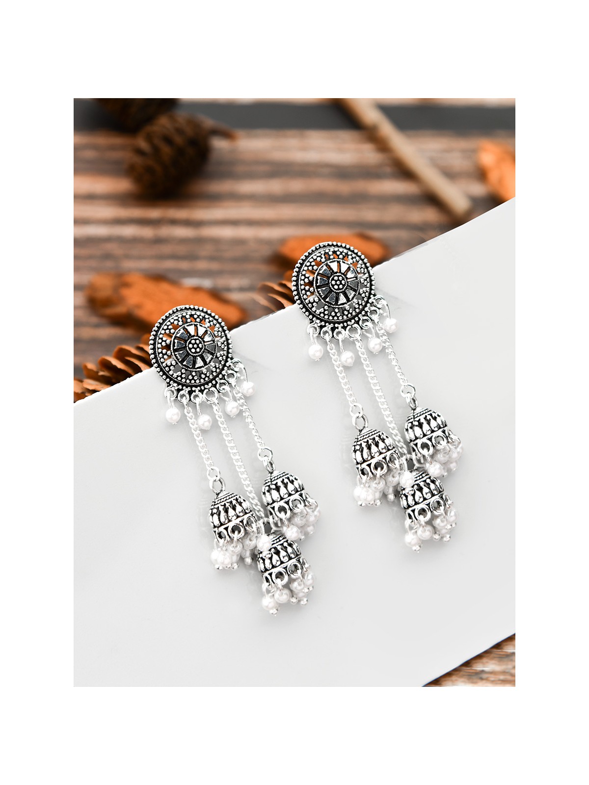 An Intricate Delight - Triple Boho Jhumkis