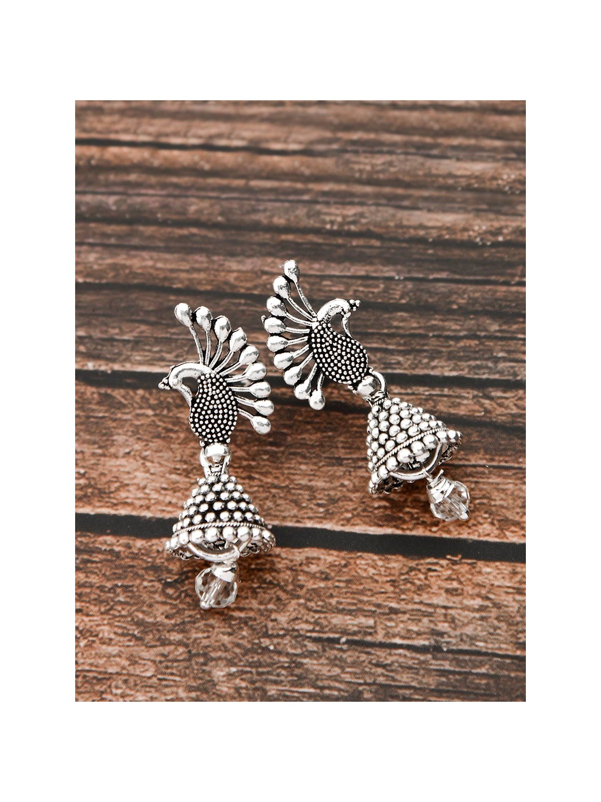 The Little Peacock Jhumkis - Tiny Trinket Earrings