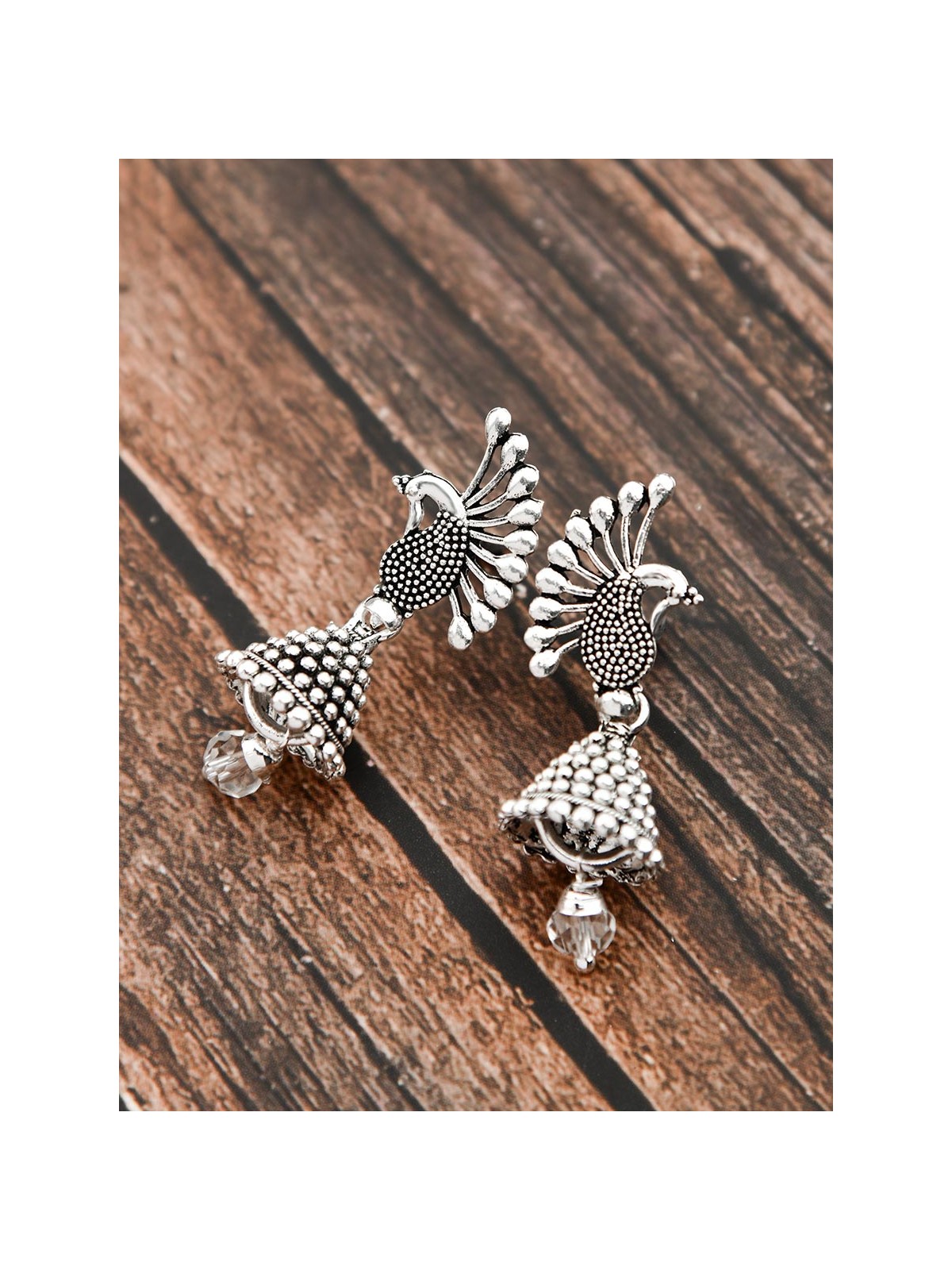 The Little Peacock Jhumkis - Tiny Trinket Earrings