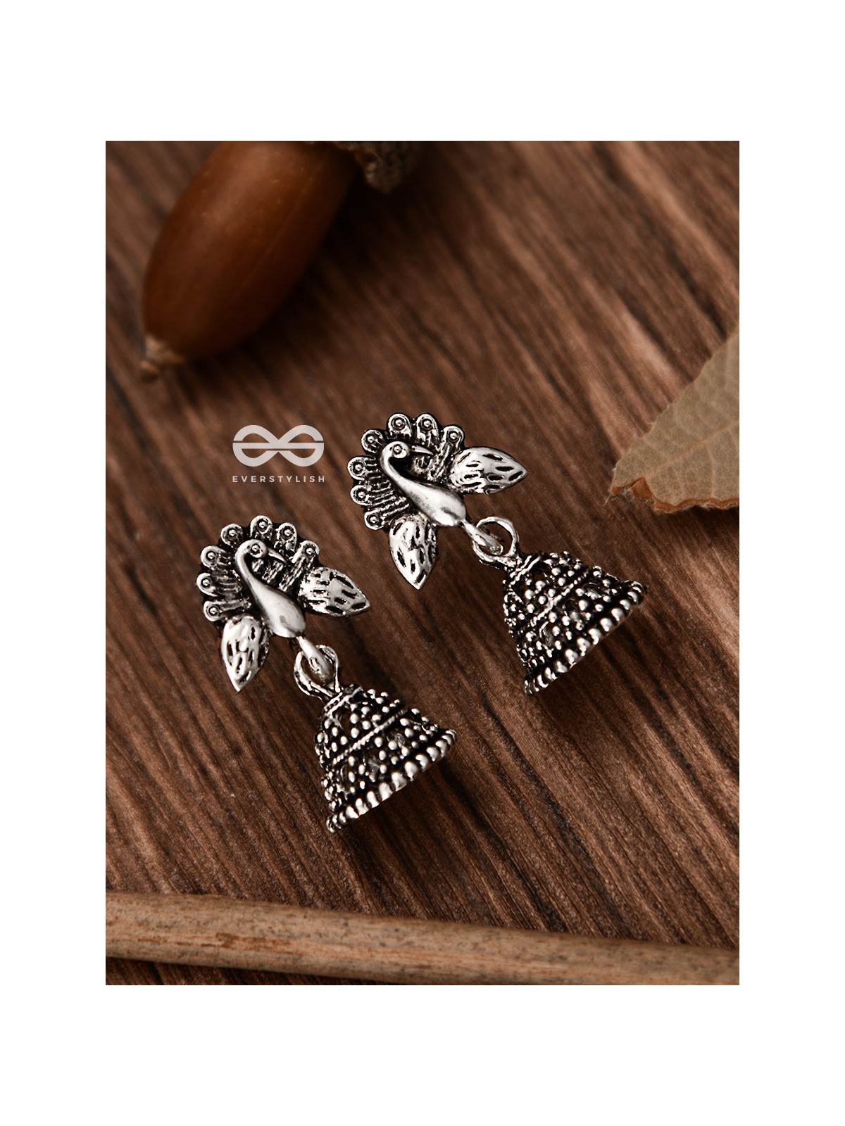 The Little Peacock Jhumki - Tiny Trinket Earrings