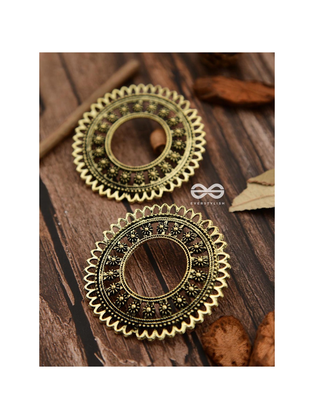 The Floral Sun - Golden - Oxidised Boho Earrings