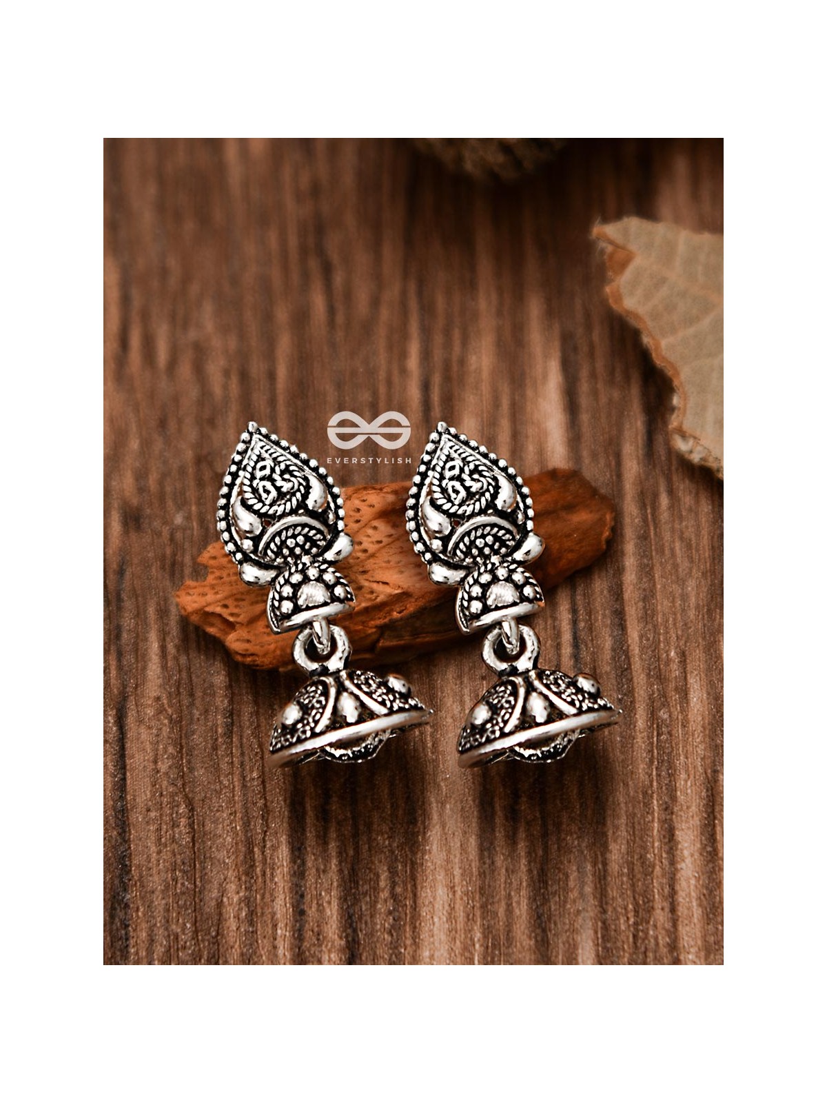 The Little Droplet Artwork Jhumki - Tiny Trinket Earrings