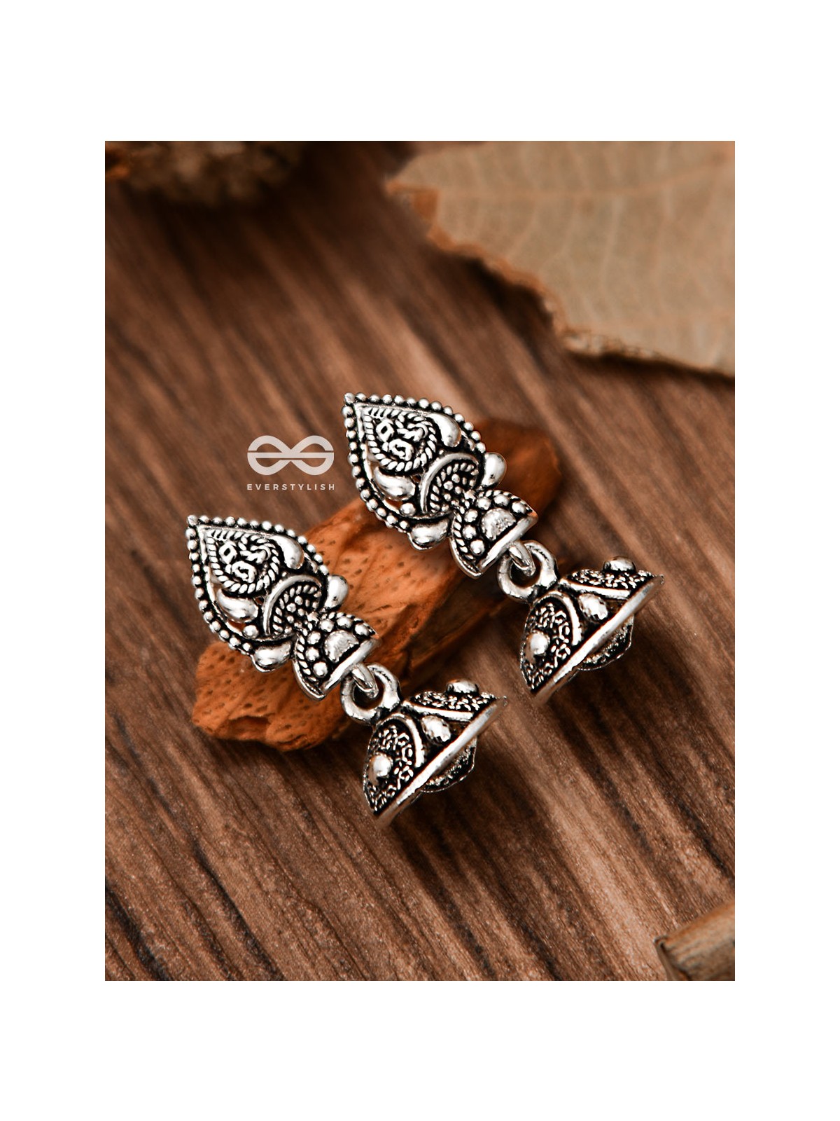 The Little Droplet Artwork Jhumki - Tiny Trinket Earrings