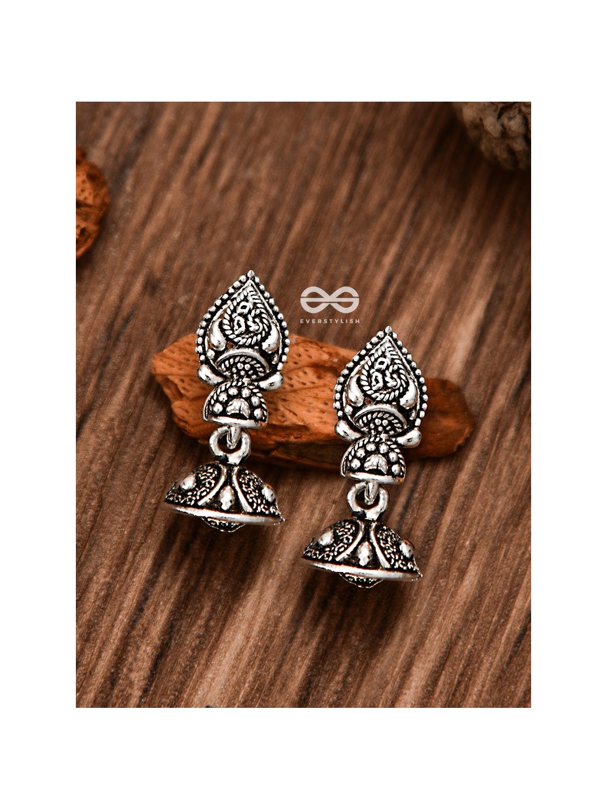 The Little Droplet Artwork Jhumki - Tiny Trinket Earrings