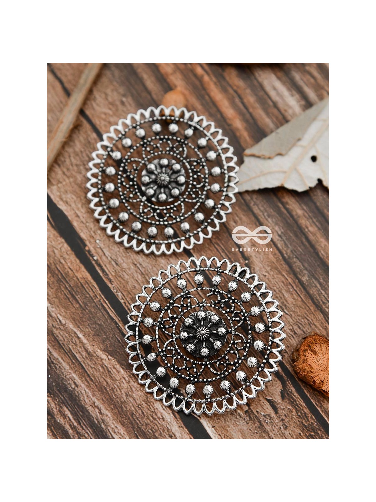 The Dotted Sun - Oxidised Boho Earrings