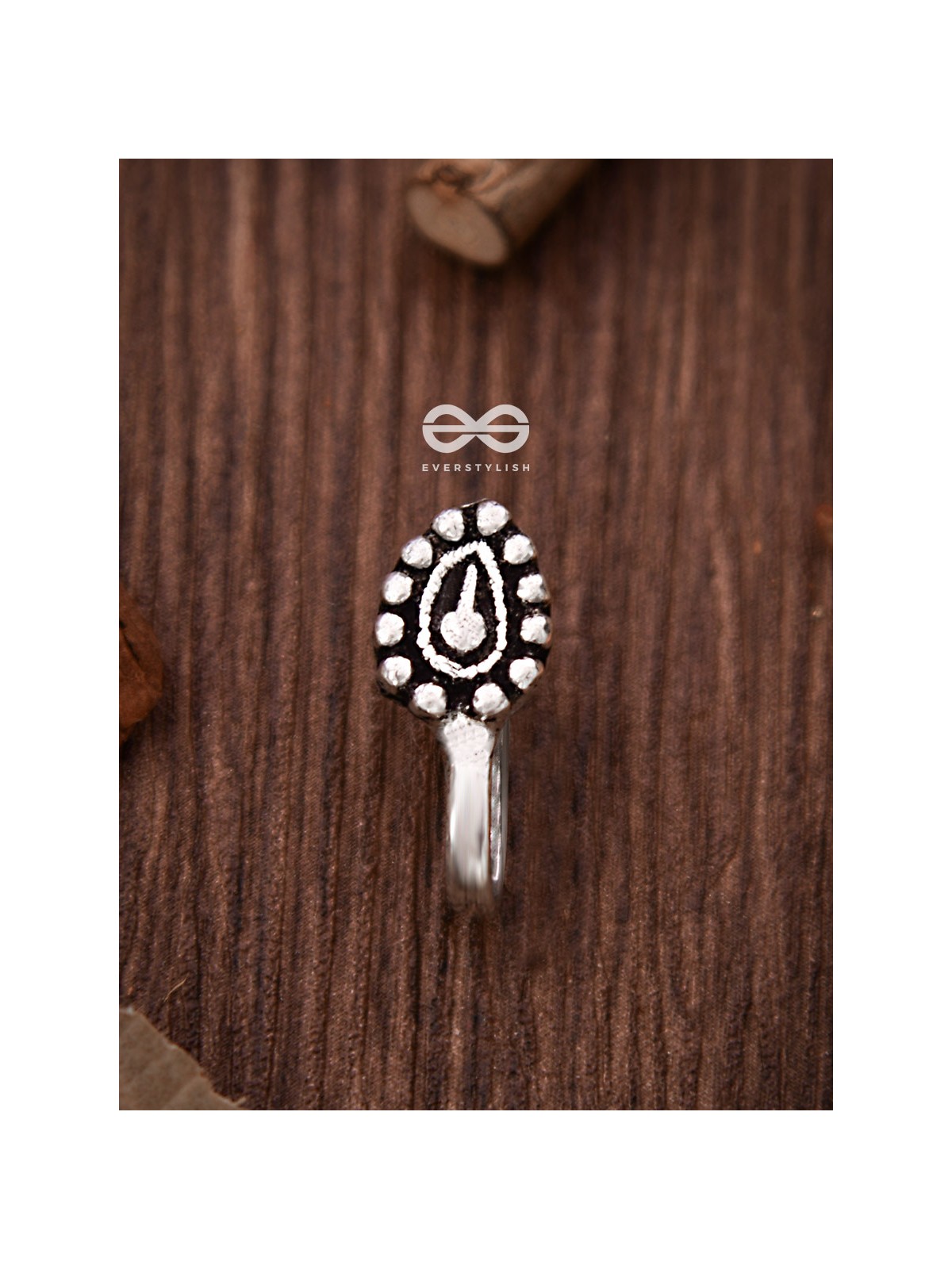 The Little Oxidised Droplet Non-piercing Boho Nosepin