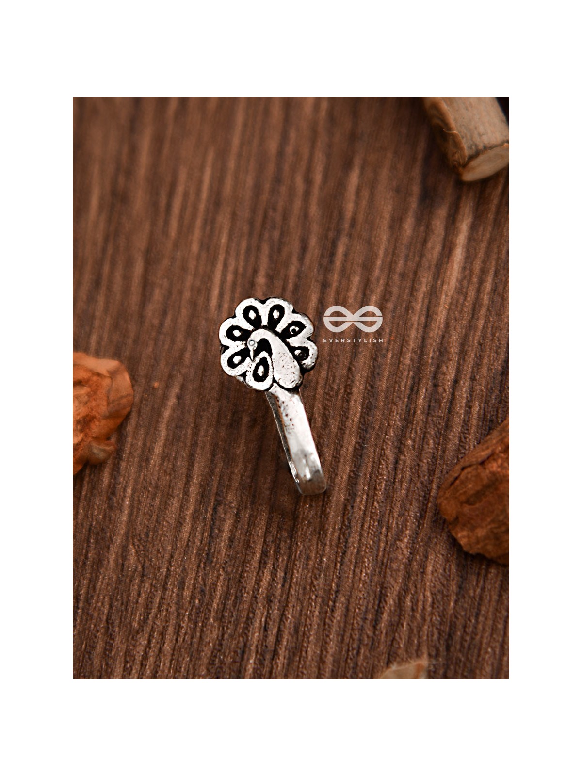 The Little Oxidised Peacock Non-piercing Boho Nosepin