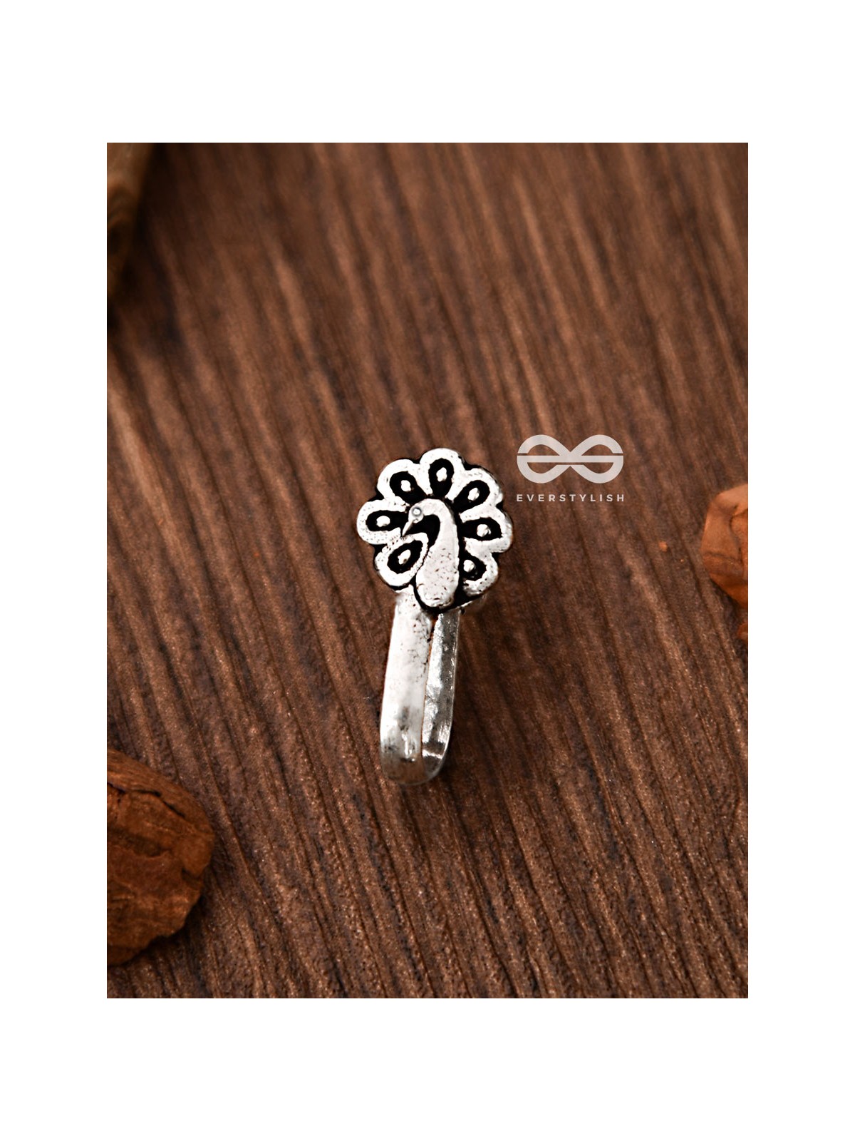 The Little Oxidised Peacock Non-piercing Boho Nosepin