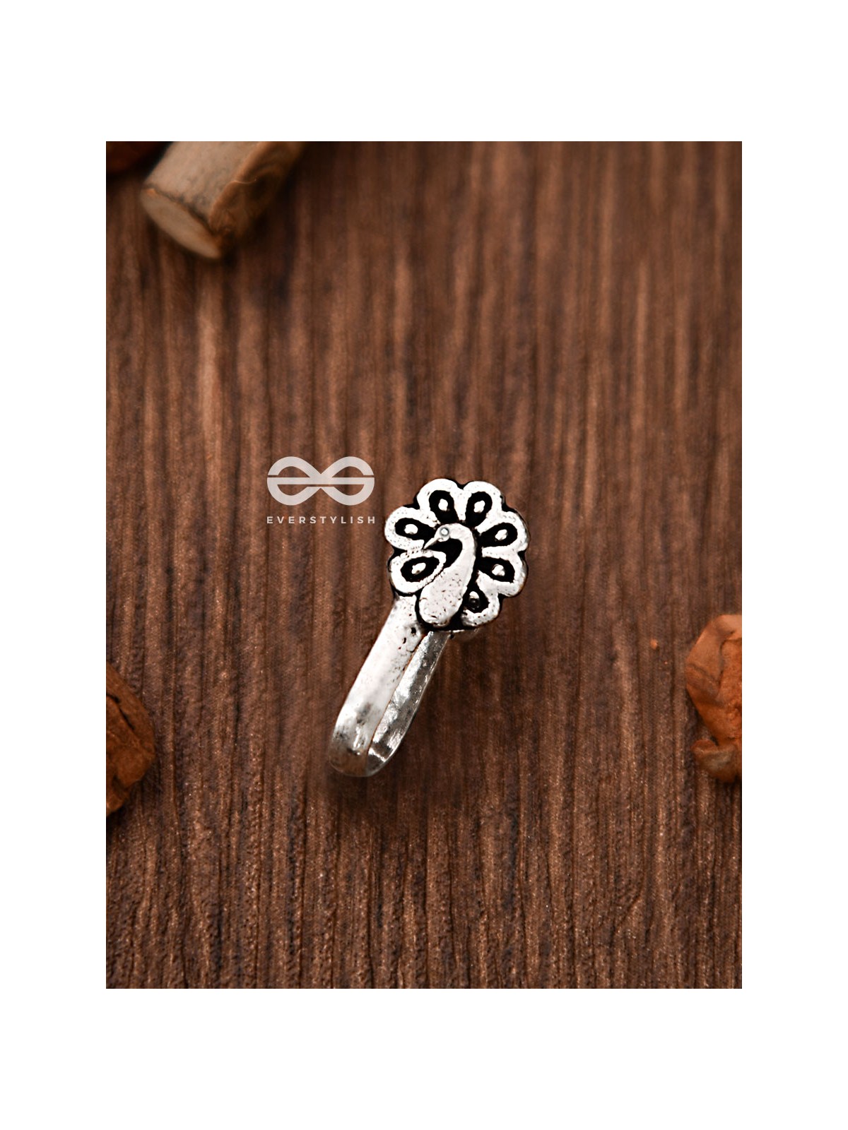 The Little Oxidised Peacock Non-piercing Boho Nosepin