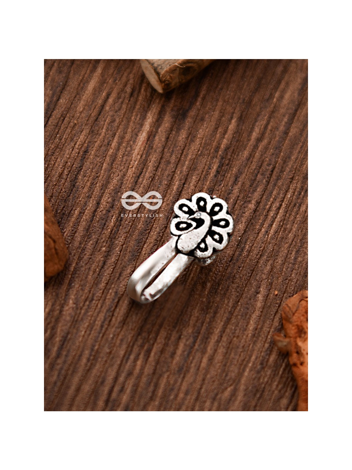 The Little Oxidised Peacock Non-piercing Boho Nosepin