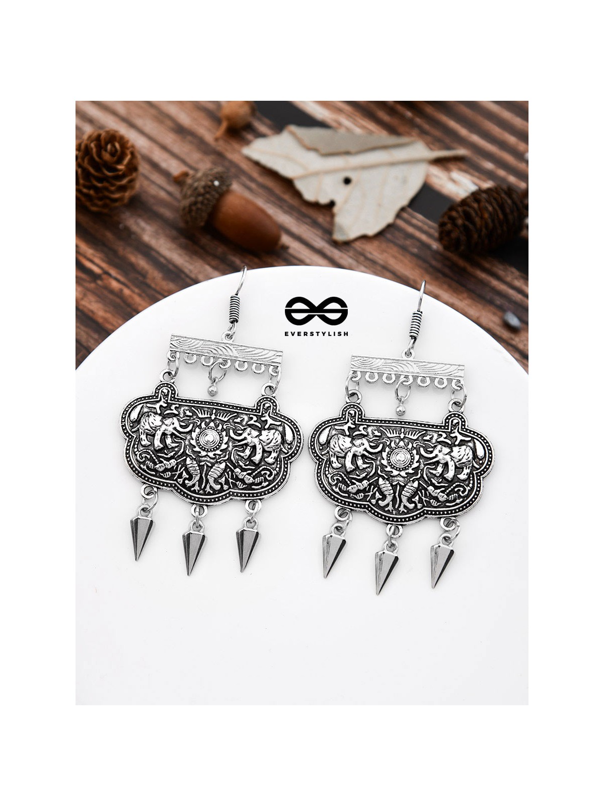 A History Inspired Artwork - Oxidised Boho Earrings