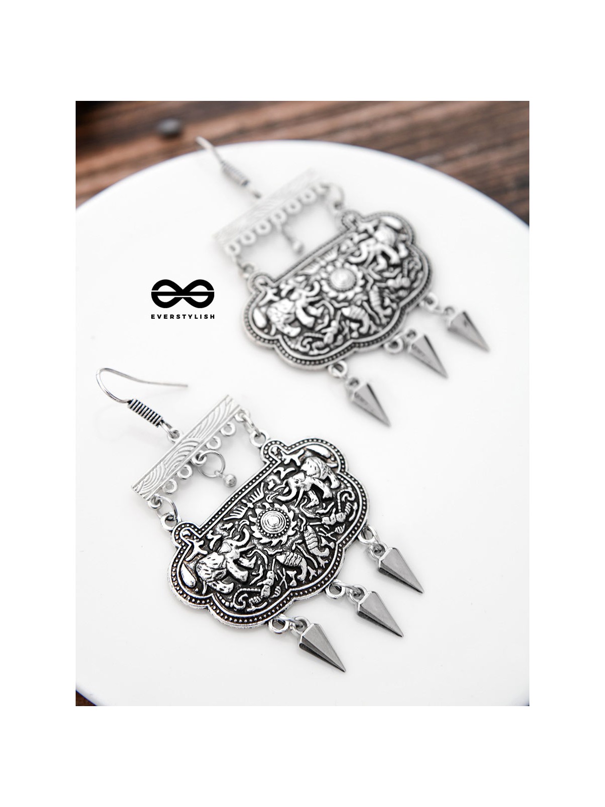 A History Inspired Artwork - Oxidised Boho Earrings