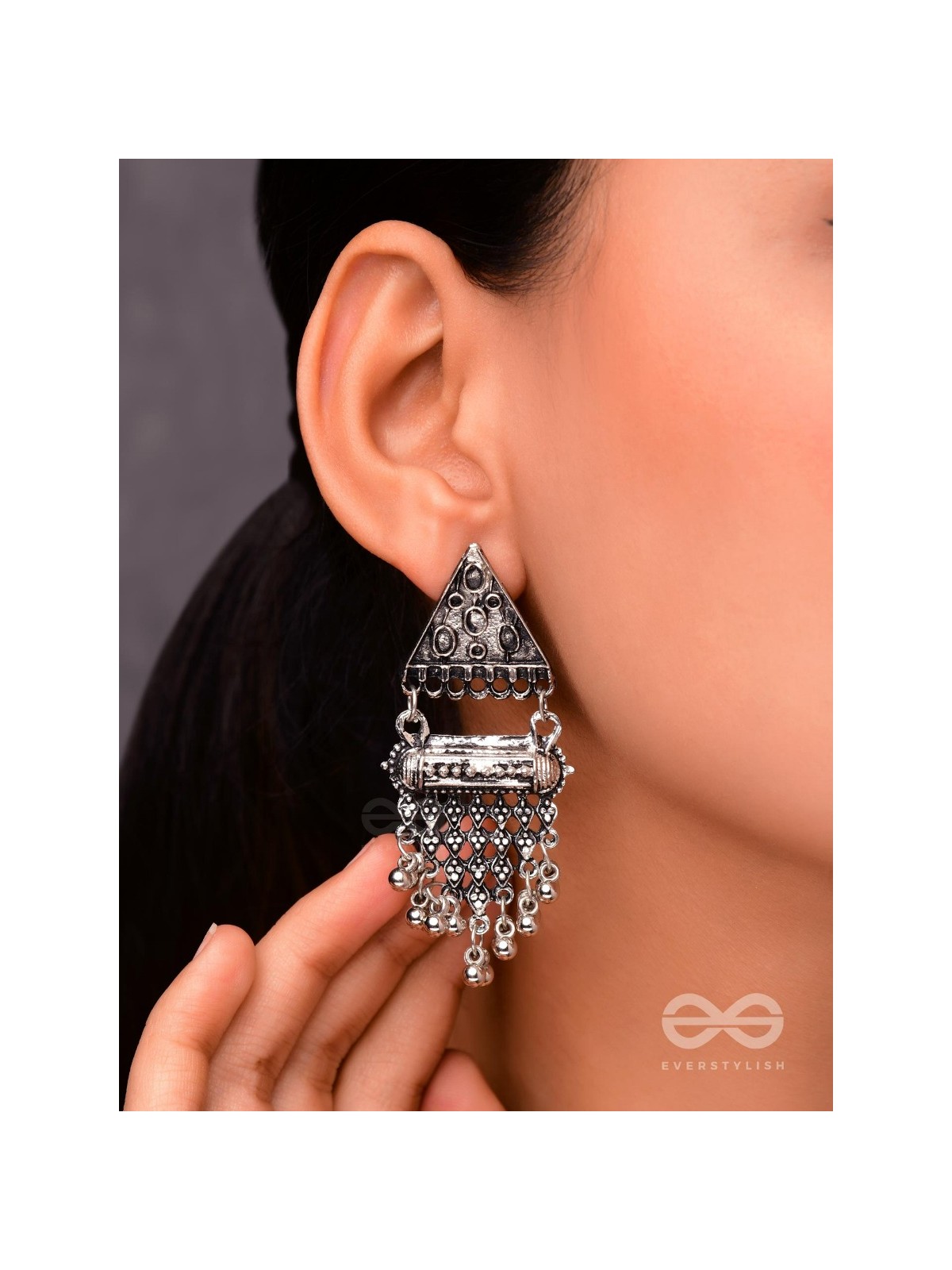 The Bohemian Geometry - Oxidised Boho Earrings