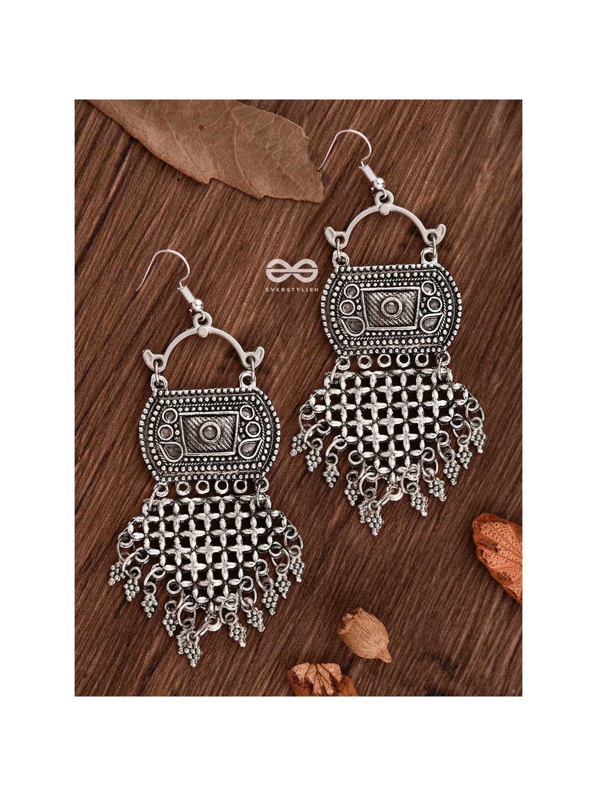 The Criss-Cross Boho Trunk - Oxidised Boho Earrings