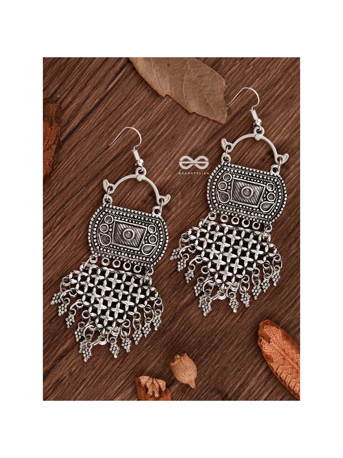 The Criss-Cross Boho Trunk - Oxidised Boho Earrings