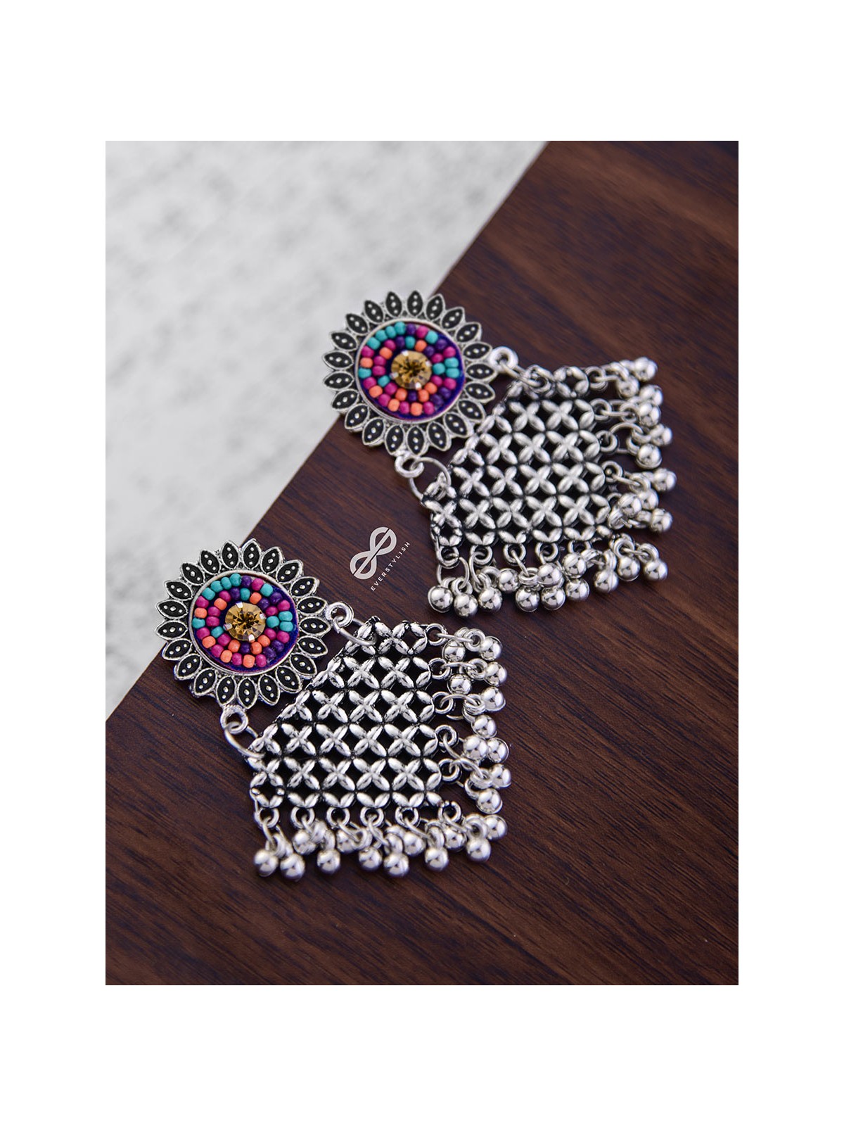 The Criss Cross Sun (Multicoloured) - The Embroidered Oxidised Collection