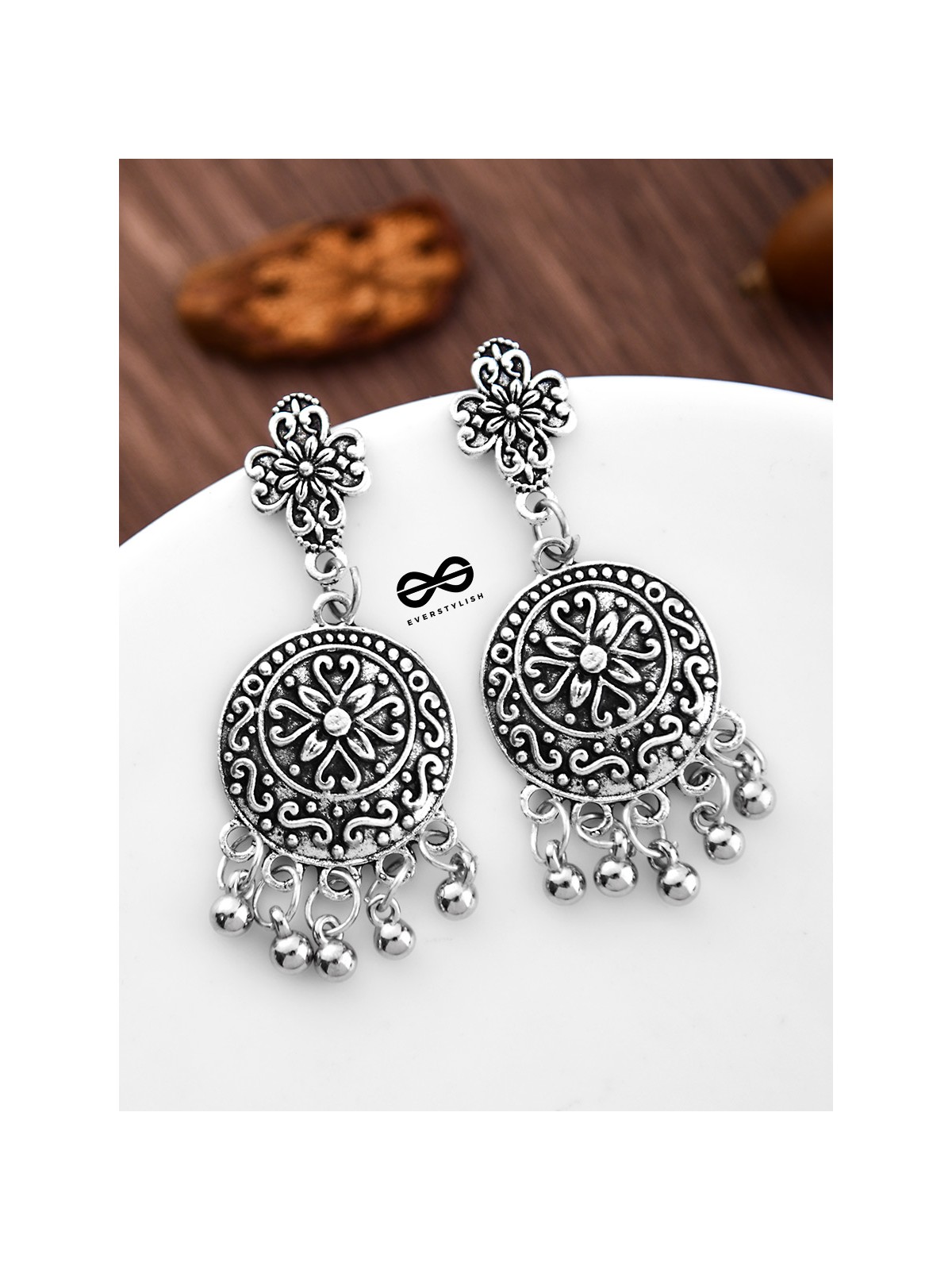 The Little Floral Motif Danglers - Tiny Trinket Earrings