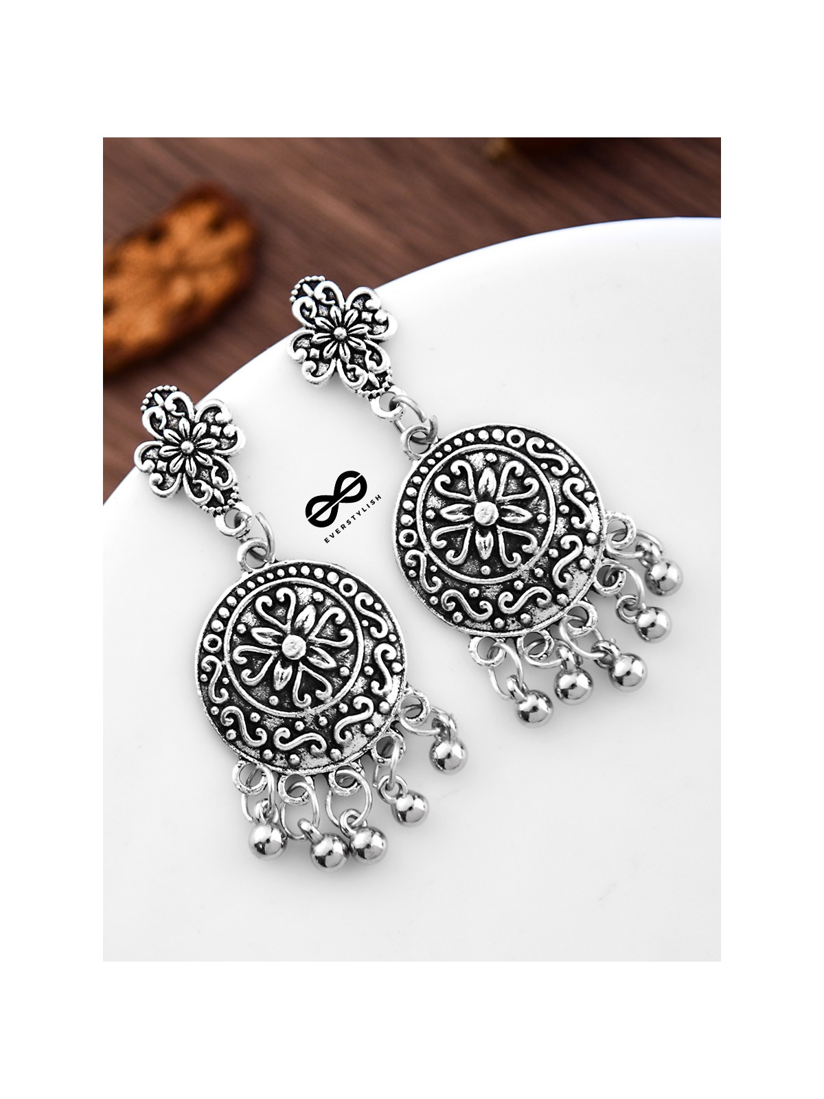 The Little Floral Motif Danglers - Tiny Trinket Earrings