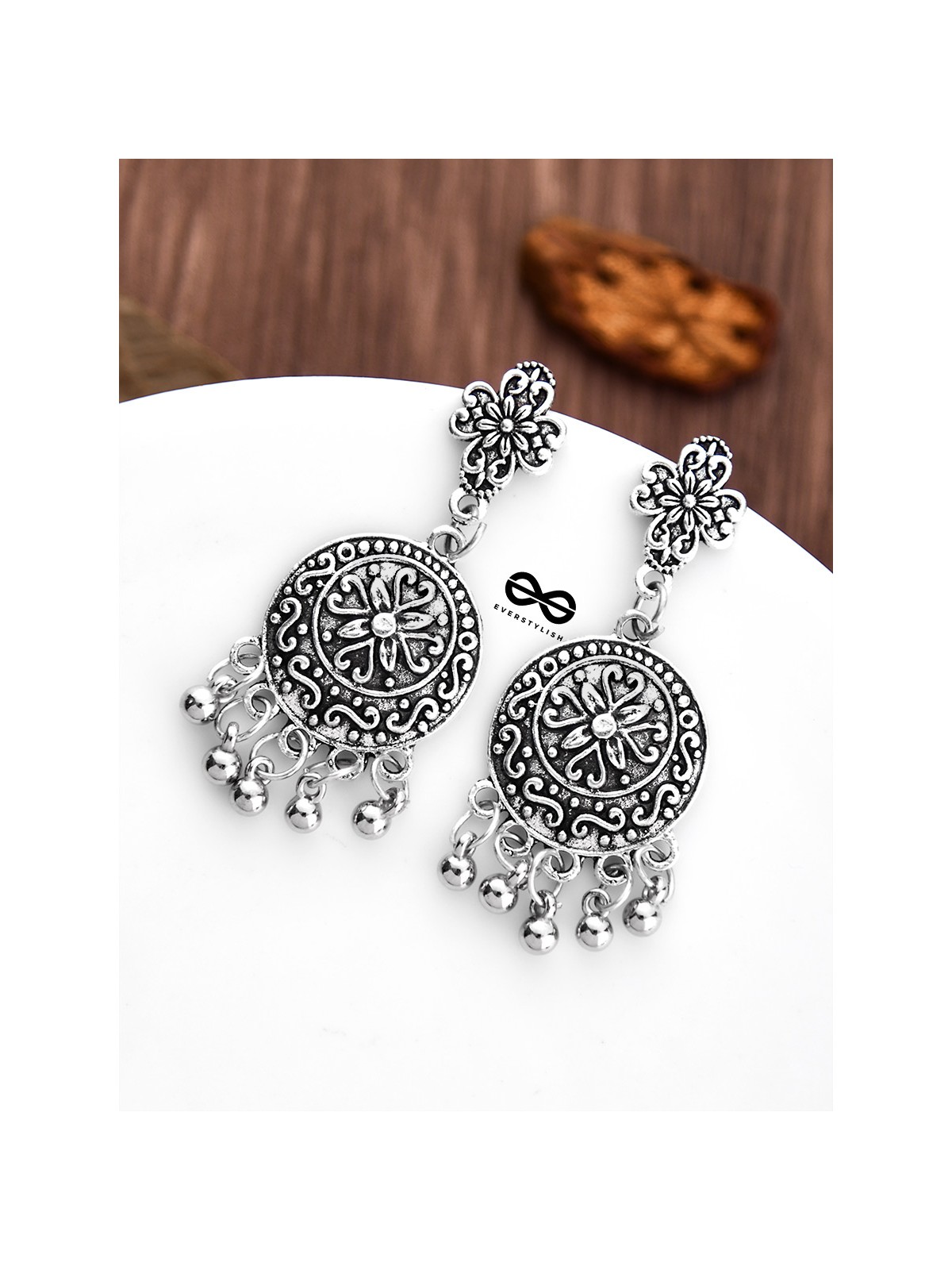 The Little Floral Motif Danglers - Tiny Trinket Earrings