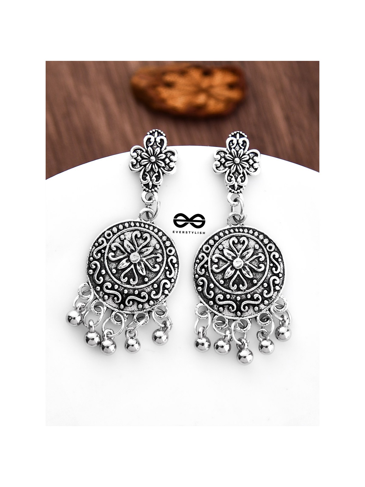The Little Floral Motif Danglers - Tiny Trinket Earrings